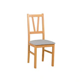 Scaun FILO, stejar auriu/gri, stofa clasica/lemn, 43x50x94 cm