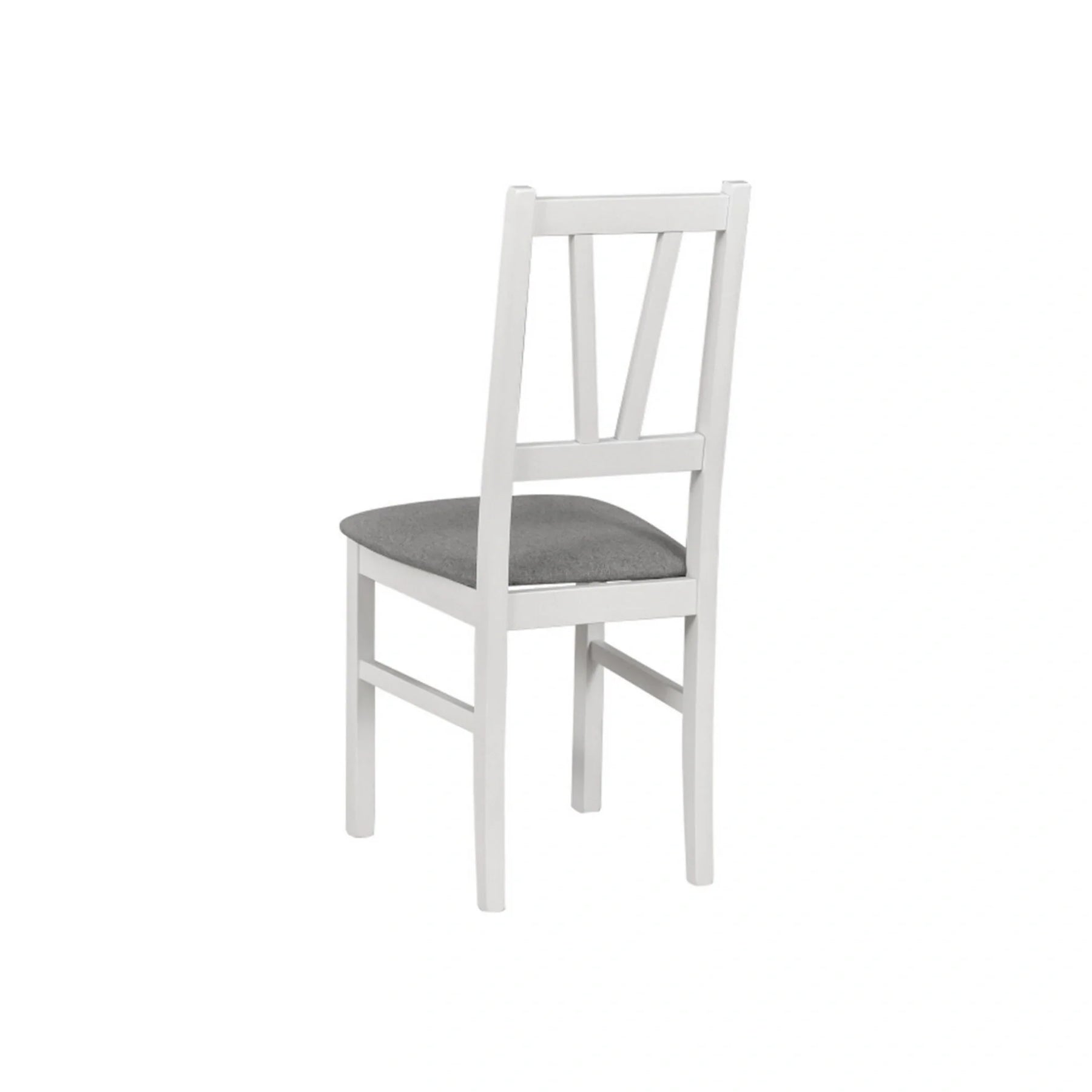 Scaun FILO, alb/gri, stofa clasica/lemn, 43x50x94 cm