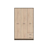 Dulap NEPO PLUS, stejar nobil/stejar sonoma, PAL laminat, cu 3 usi si 2 sertare, 119x55x197 cm