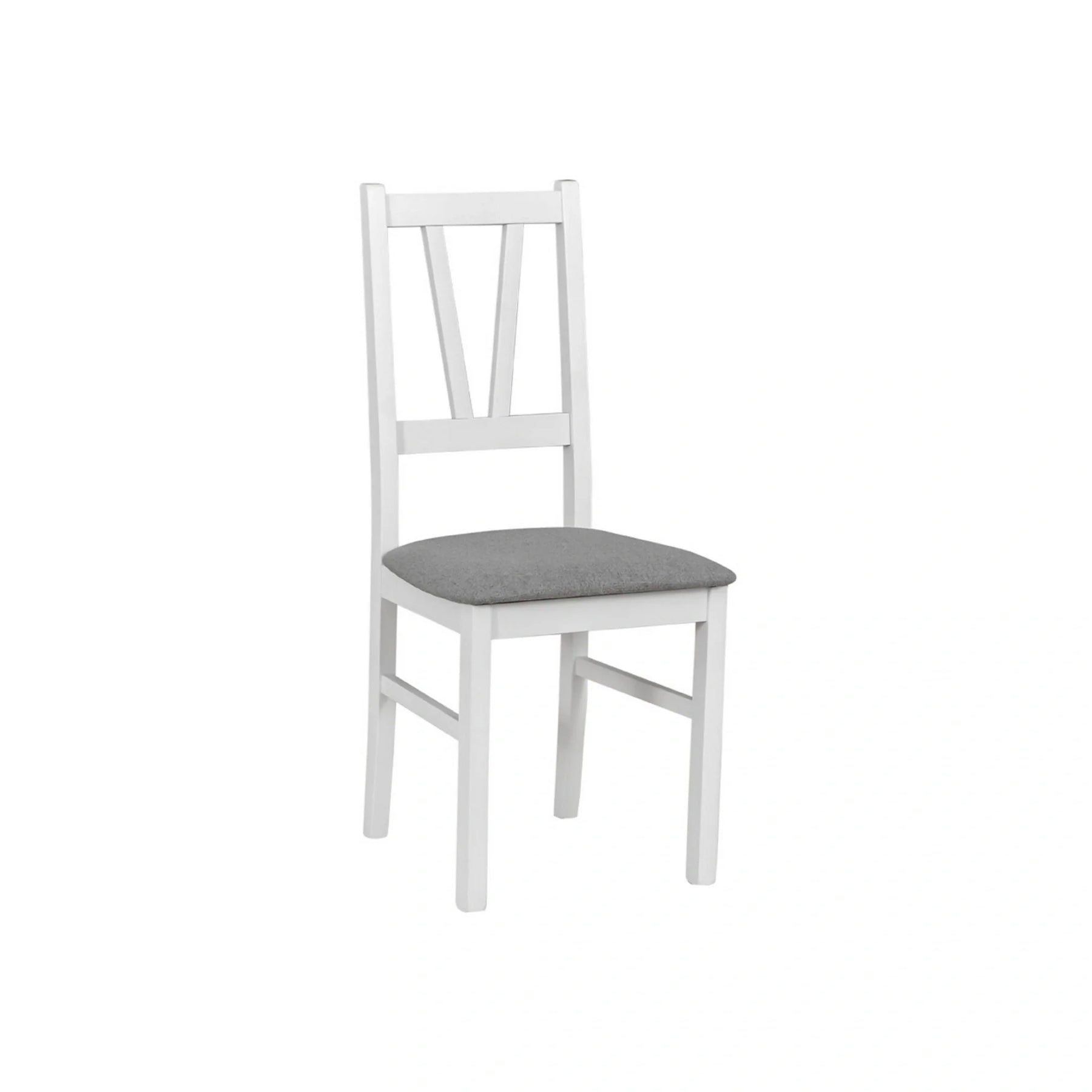 Scaun FILO, alb/gri, stofa clasica/lemn, 43x50x94 cm