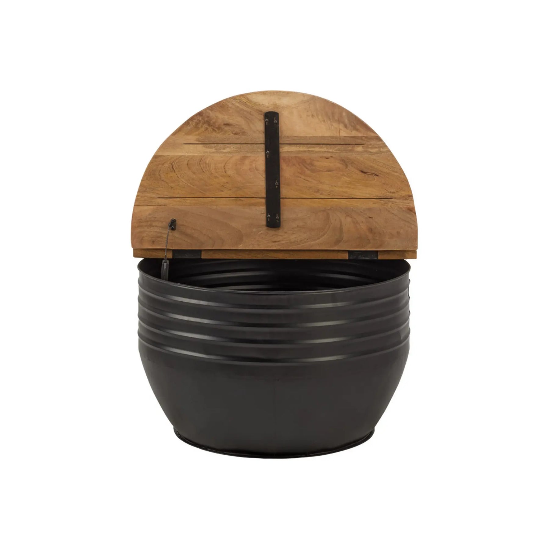 Masuta cafea LEA, maro/negru, lemn/metal, 75x75x45 cm