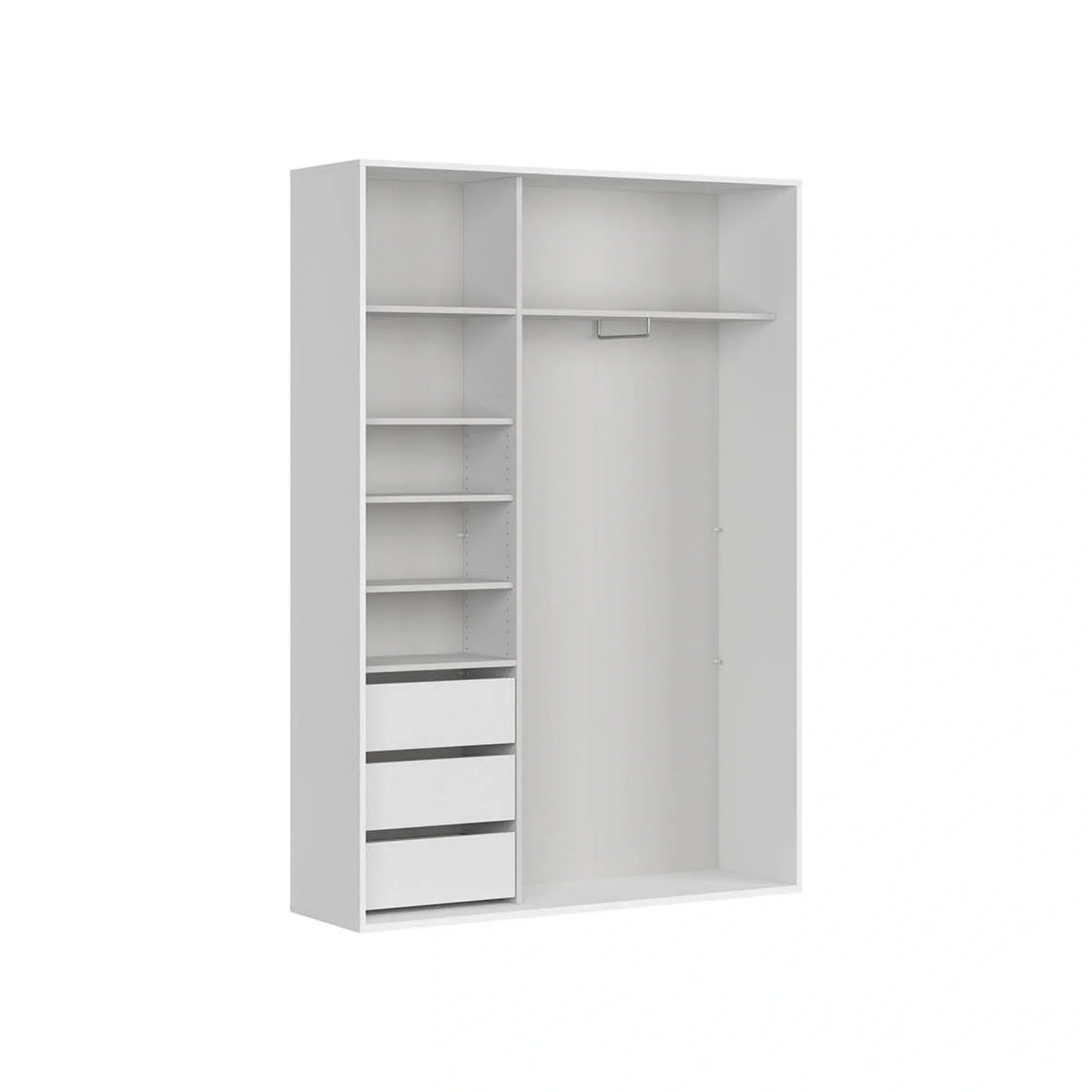 Dulap FLEX, alb/stejar wotan, PAL, cu 2 usi, 150x45x218 cm