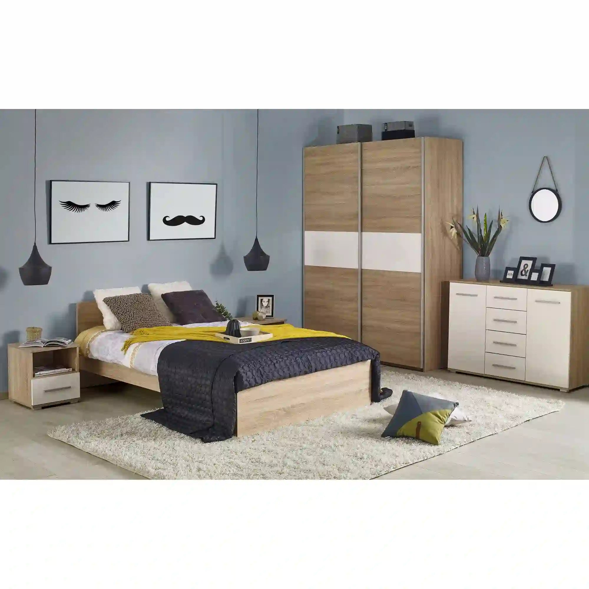 Dulap HOUSTON OCN-37897, alb/stejar sonoma