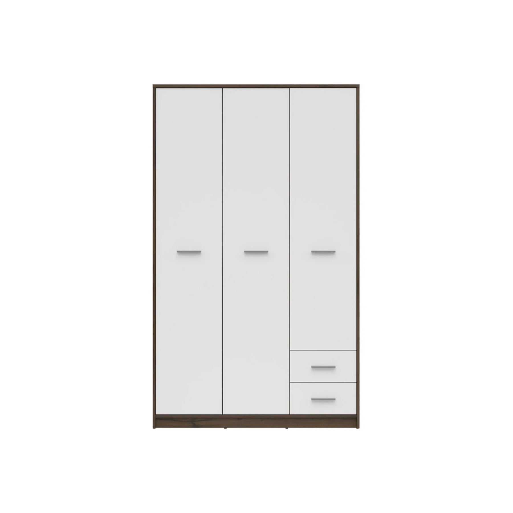 Dulap NEPO PLUS, stejar nobil/alb, PAL laminat, cu 3 usi si 2 sertare, 119x55x197 cm