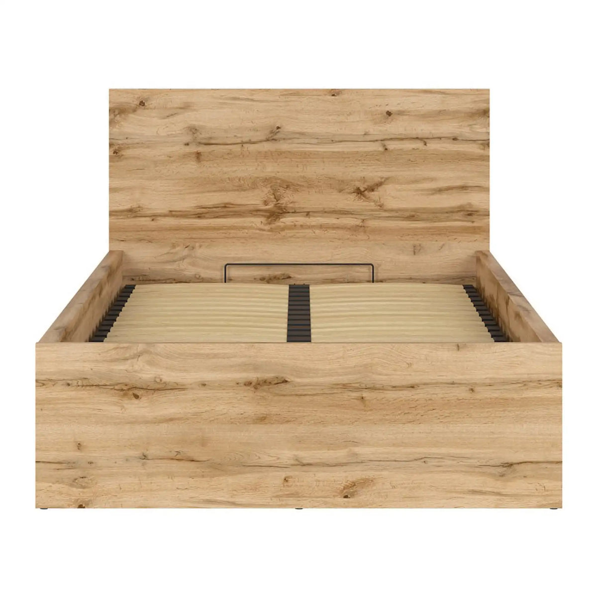 Pat TETRIX 120x200, stejar wotan, PAL laminat, cu somiera si lada depozitare