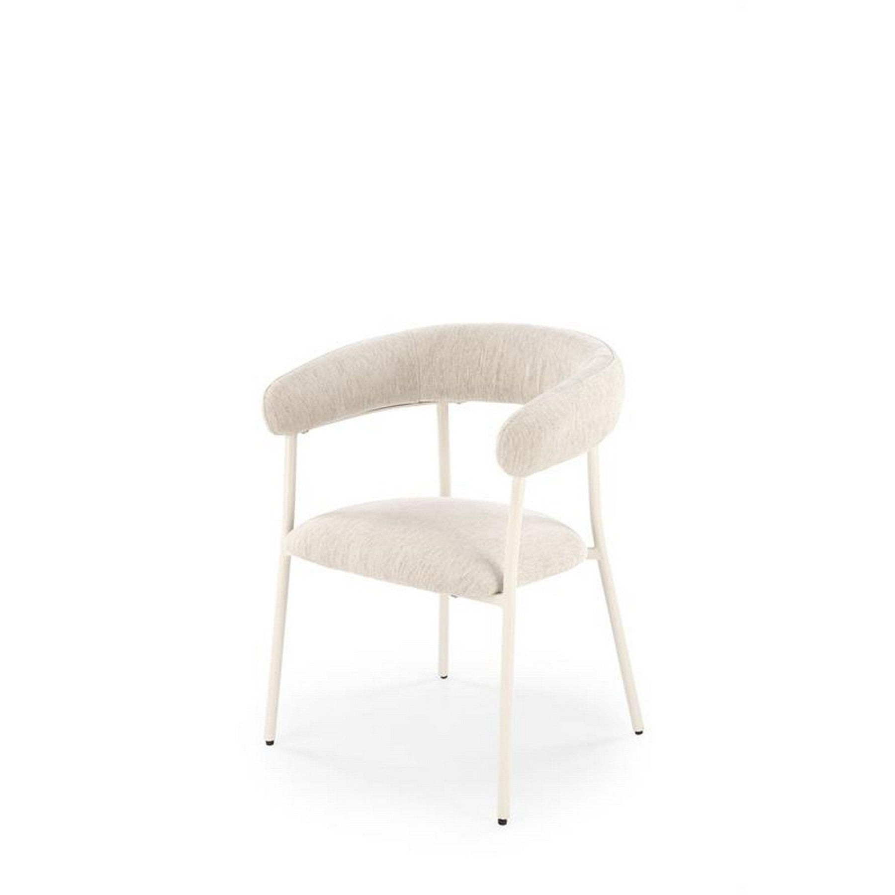Scaun K557, bej deschis/alb, stofa clasica/metal, 60x54x75 cm
