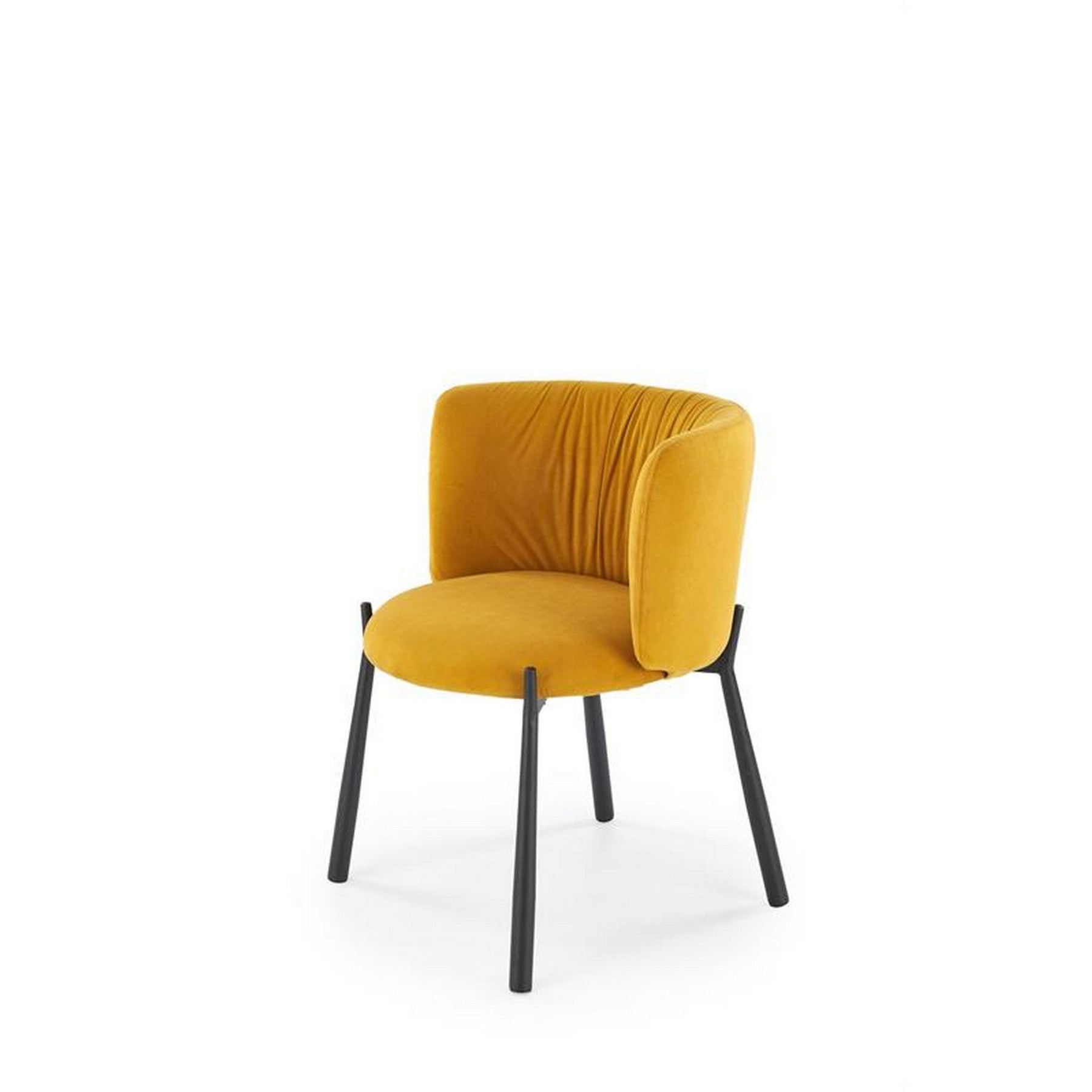 Scaun K531, galben/negru, stofa catifelata/metal, 60x58x76 cm
