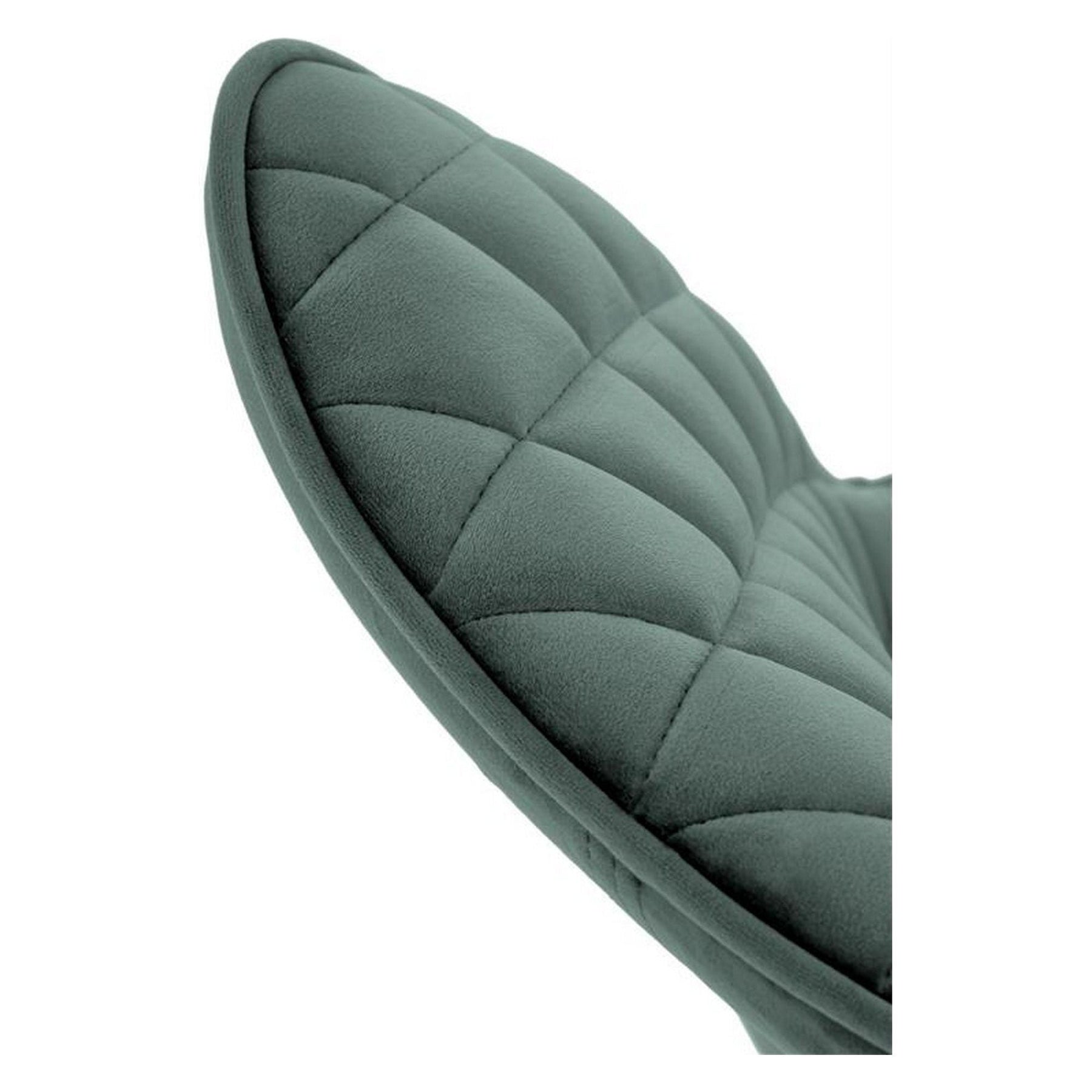 Scaun tapitat K520, verde/negru, stofa catifelata, rotativ, 45x63x80 cm