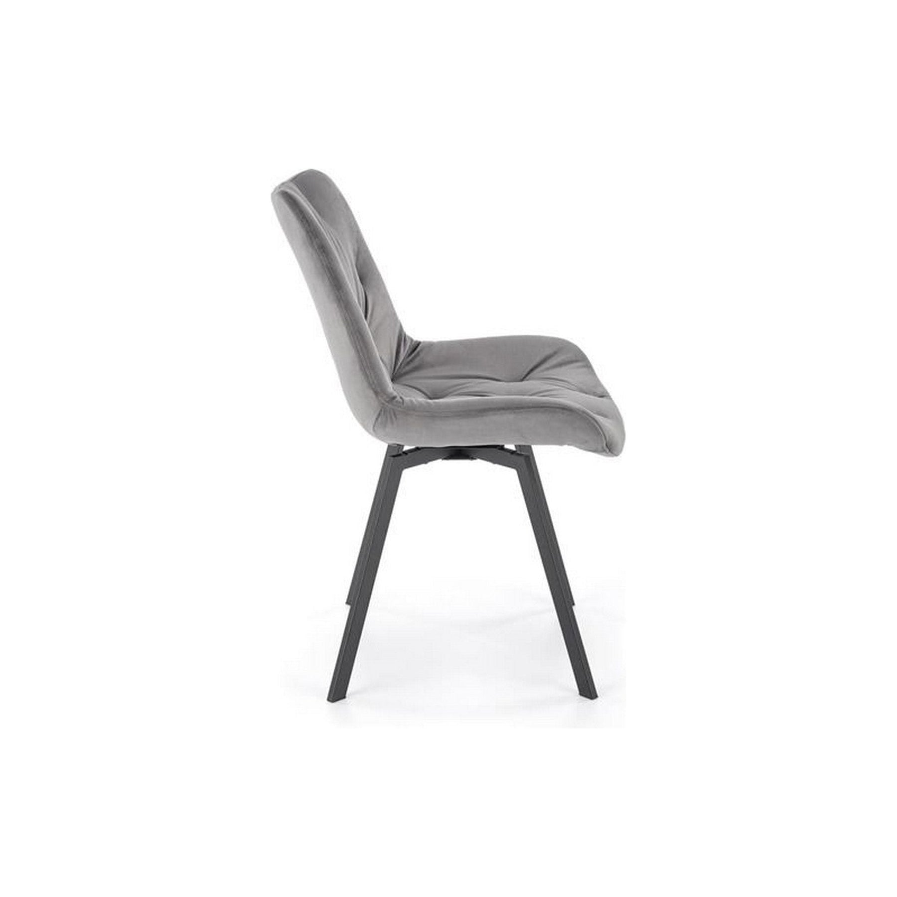 Scaun pivotant K519, gri, stofa catifelata/metal, 54x63x86 cm