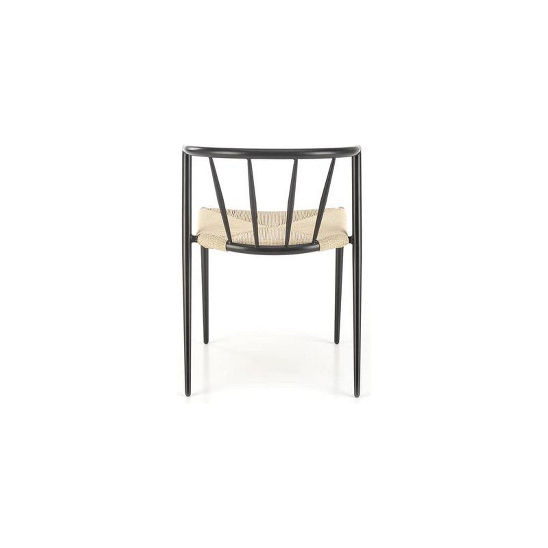 Scaun K515, negru/natural, sfoara/otel, 51x52x72 cm