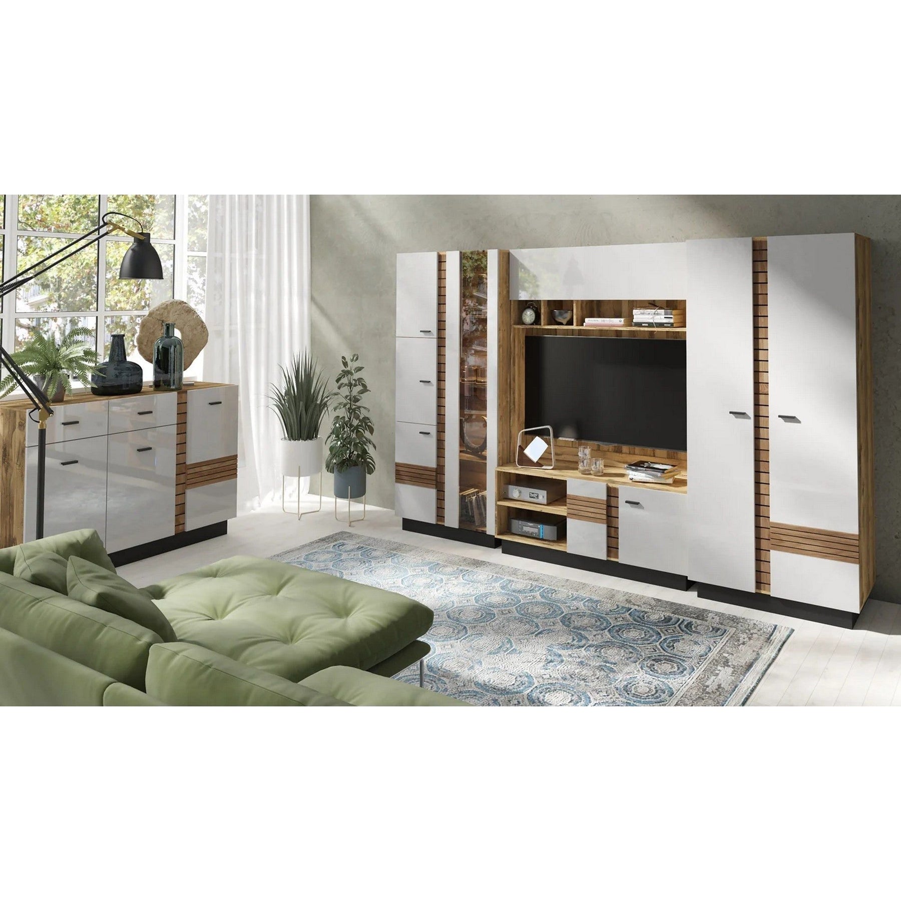 Comoda VAL GARDENA VG12, nuc inchis/crem, PAL, 130x42x90 cm