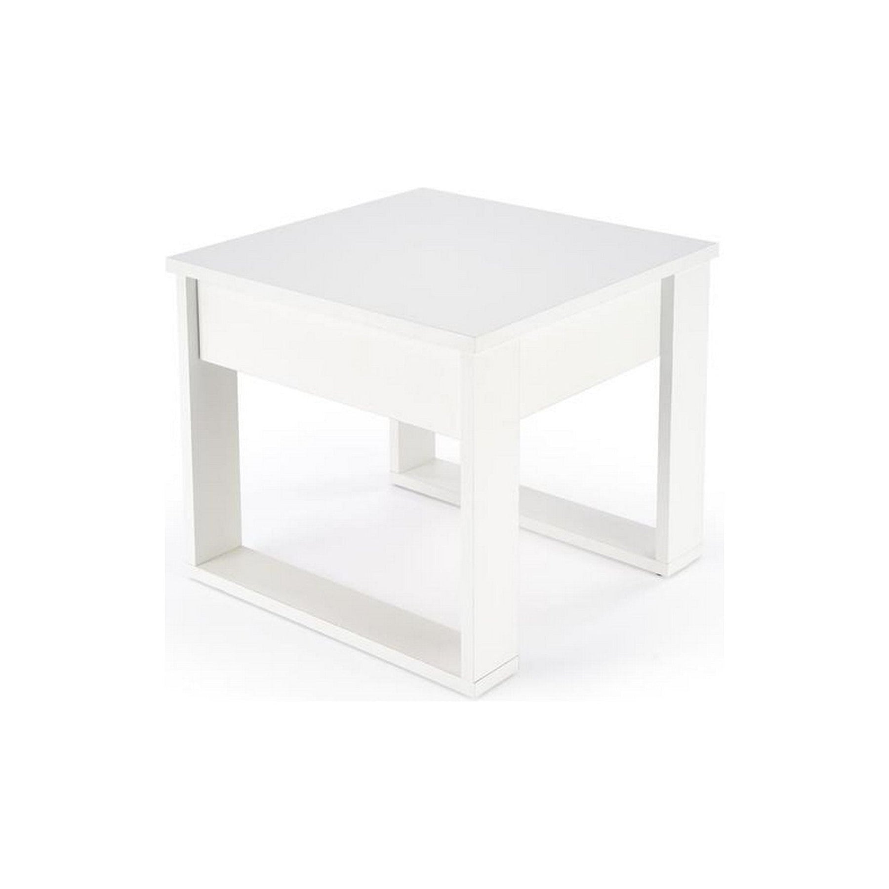 Masuta de cafea NEA KWADRAT, alb, PAL furniruit, 60x60x52 cm