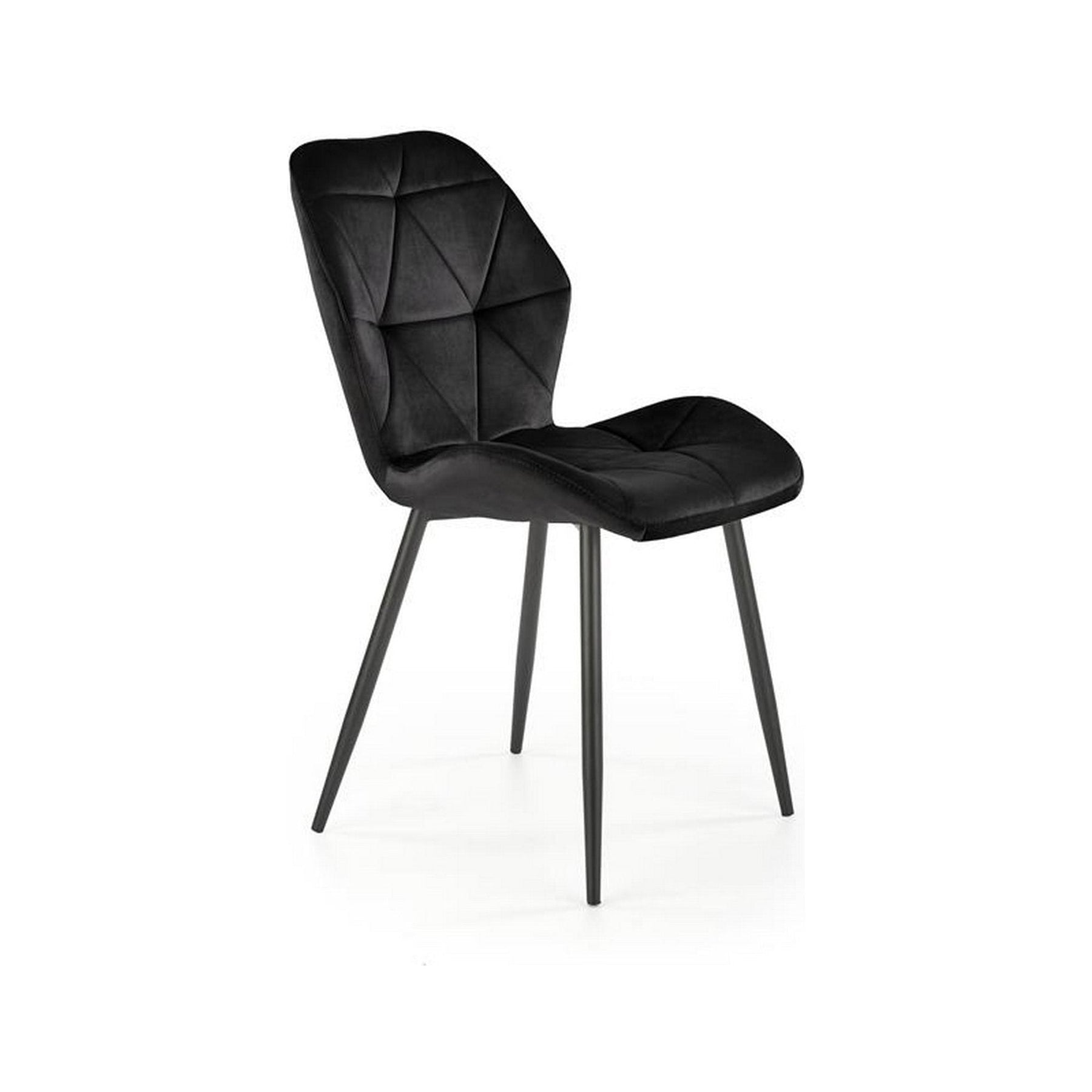 Scaun tapitat K453, negru, stofa catifelata, 48x53x86 cm