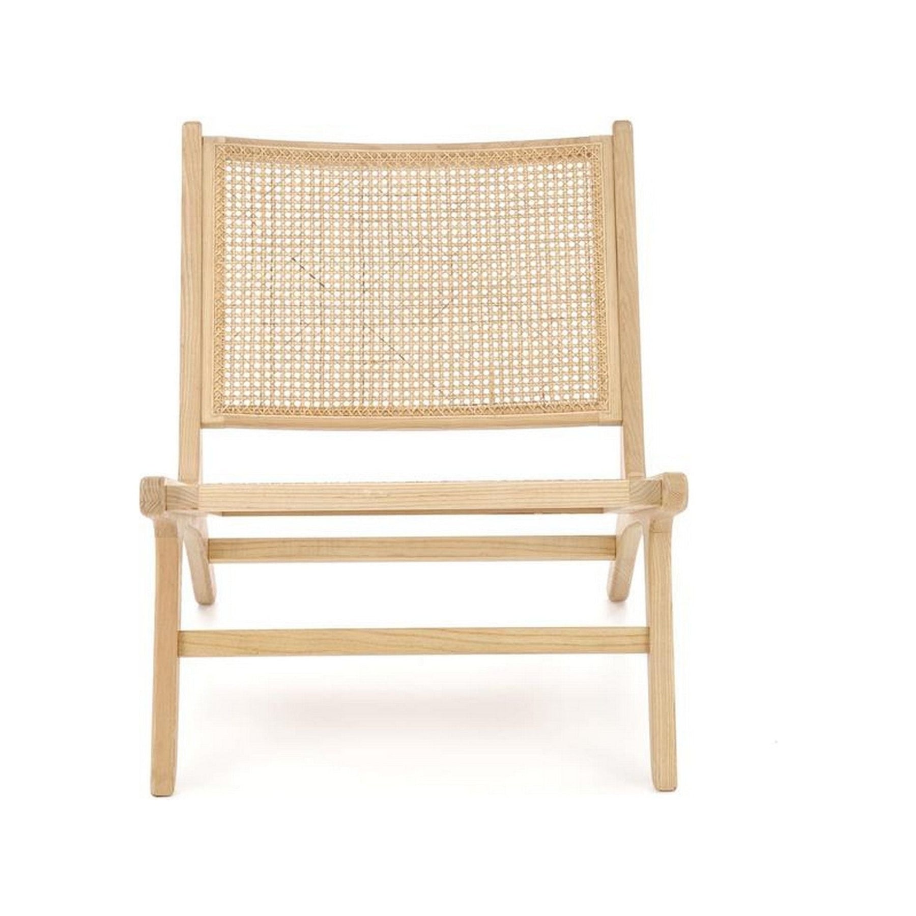 Scaun gradina FODEN 2, ratan natural/frasin, 65x82x74 cm