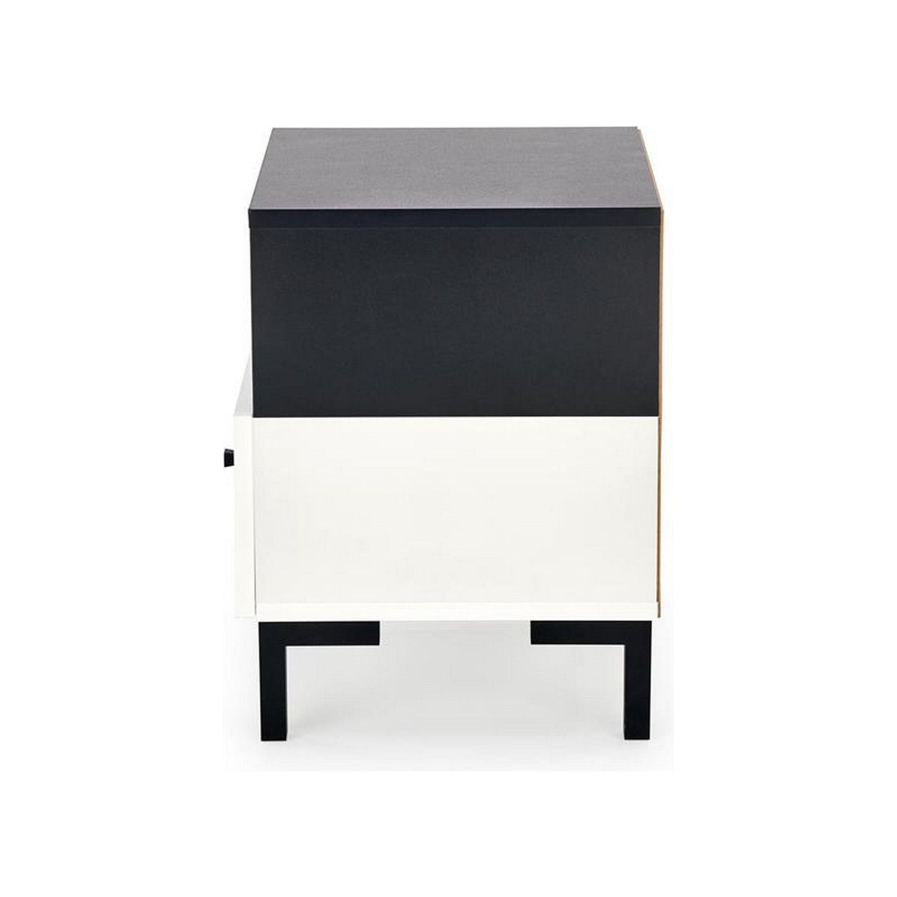 Noptiera SILVIA, alb/negru, PAL, 40x40x52 cm