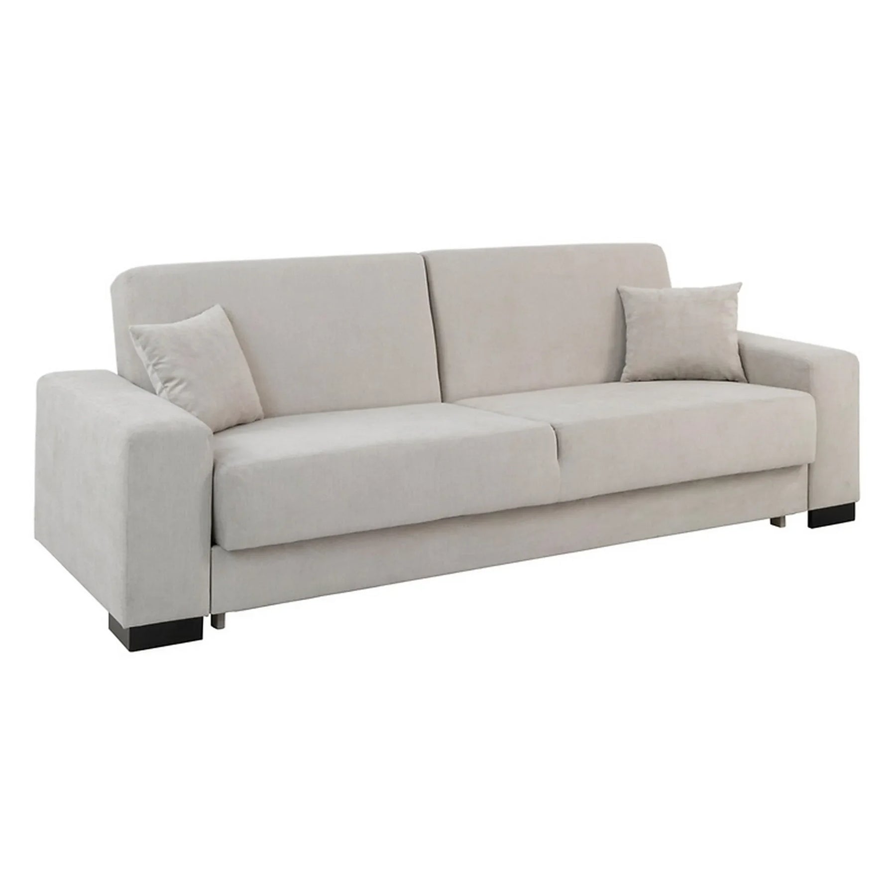 Canapea extensibila RUBIO, stofa catifelata bej - Matrix 2, cu lada depozitare, 232x95x81 cm