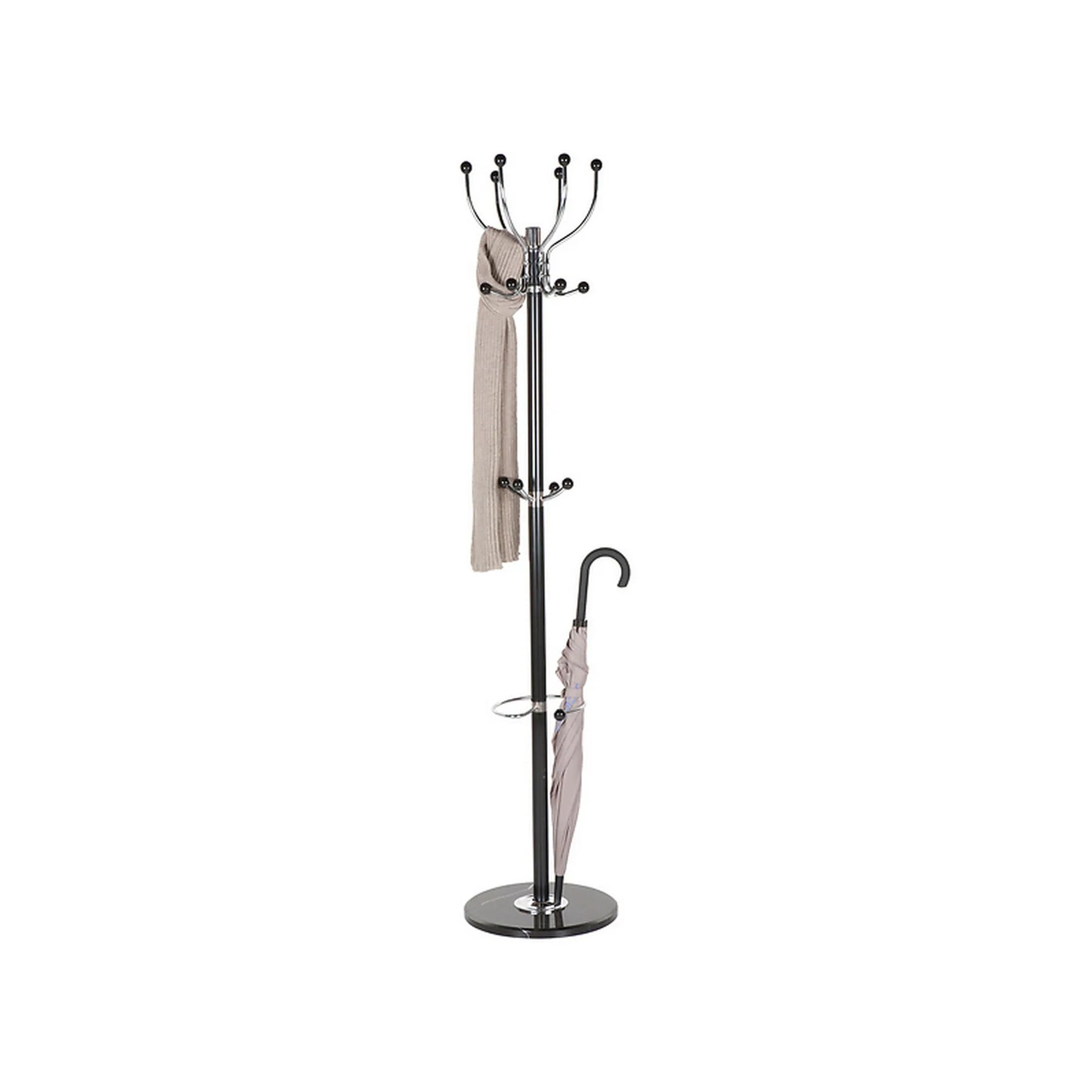 Cuier pom MECKI, negru, metal, 38x176 cm