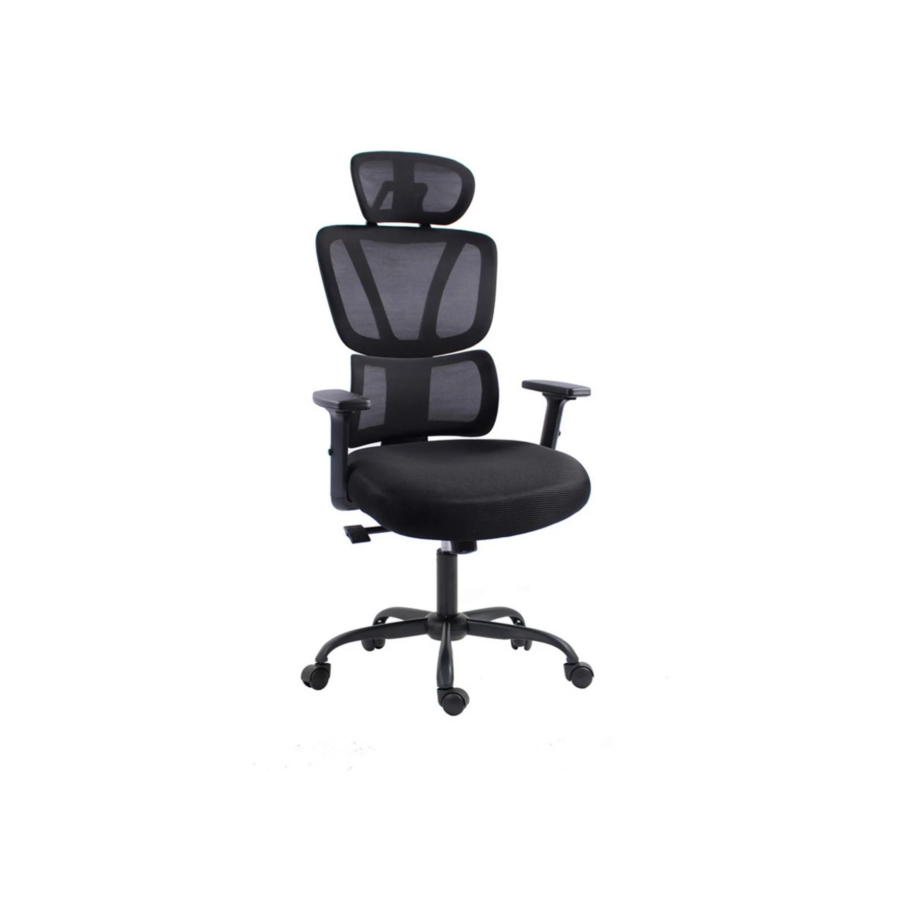 Scaun birou VIXER, negru, stofa/plasa, 70x70x118/128 cm