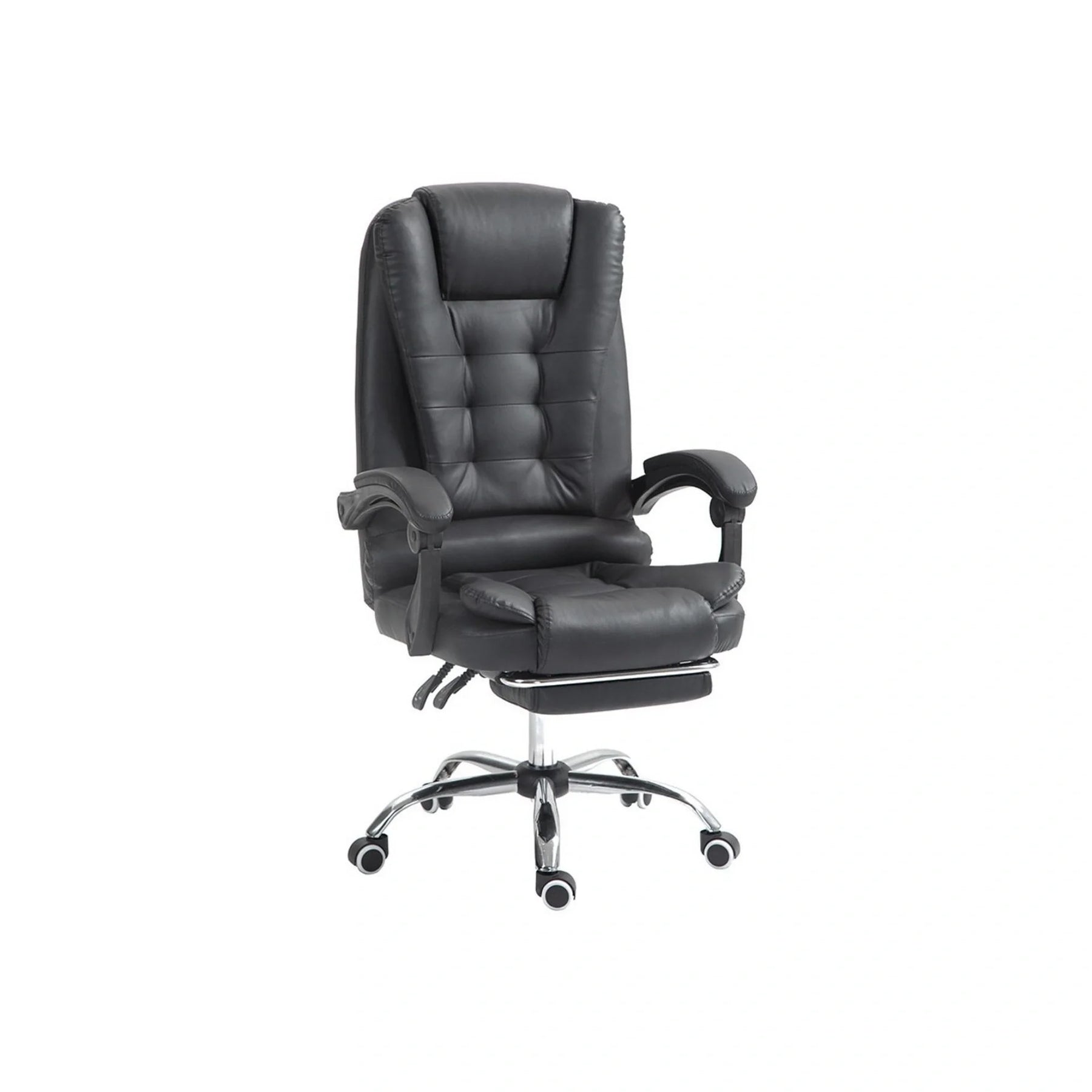 Scaun birou OSKAR, negru, piele ecologica, 62x62x100/110 cm