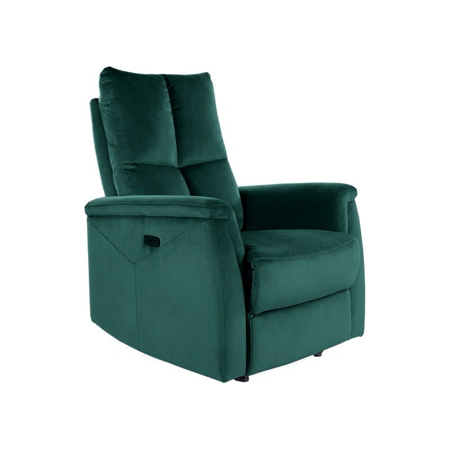 Fotoliu recliner NEPTUN, stofa catifelata verde, 76x94x96 cm