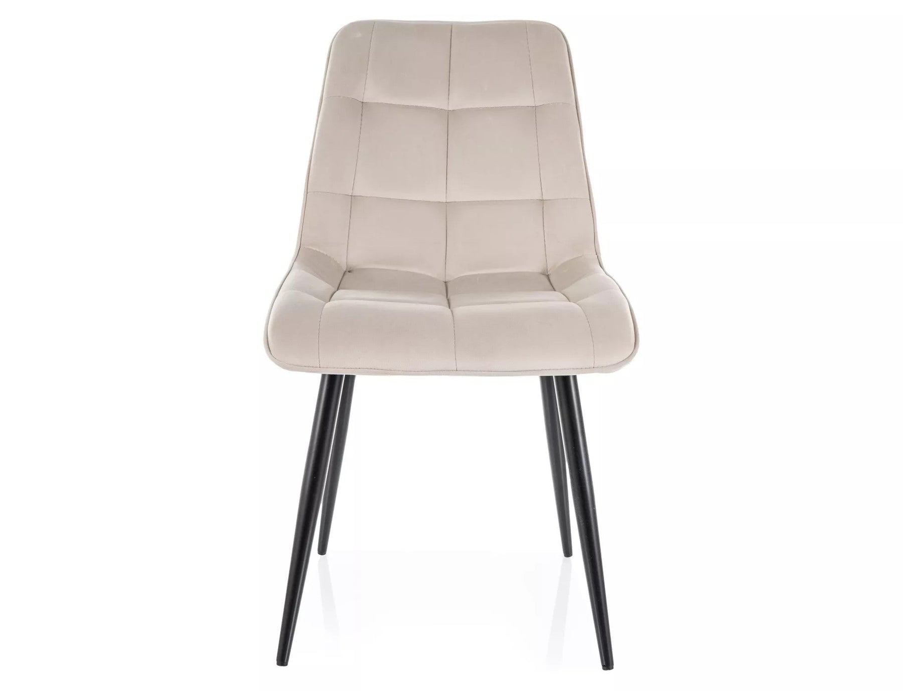 Scaun CHIC, bej deschis - Bluvel 30, stofa catifelata/metal, 50x43x88 cm