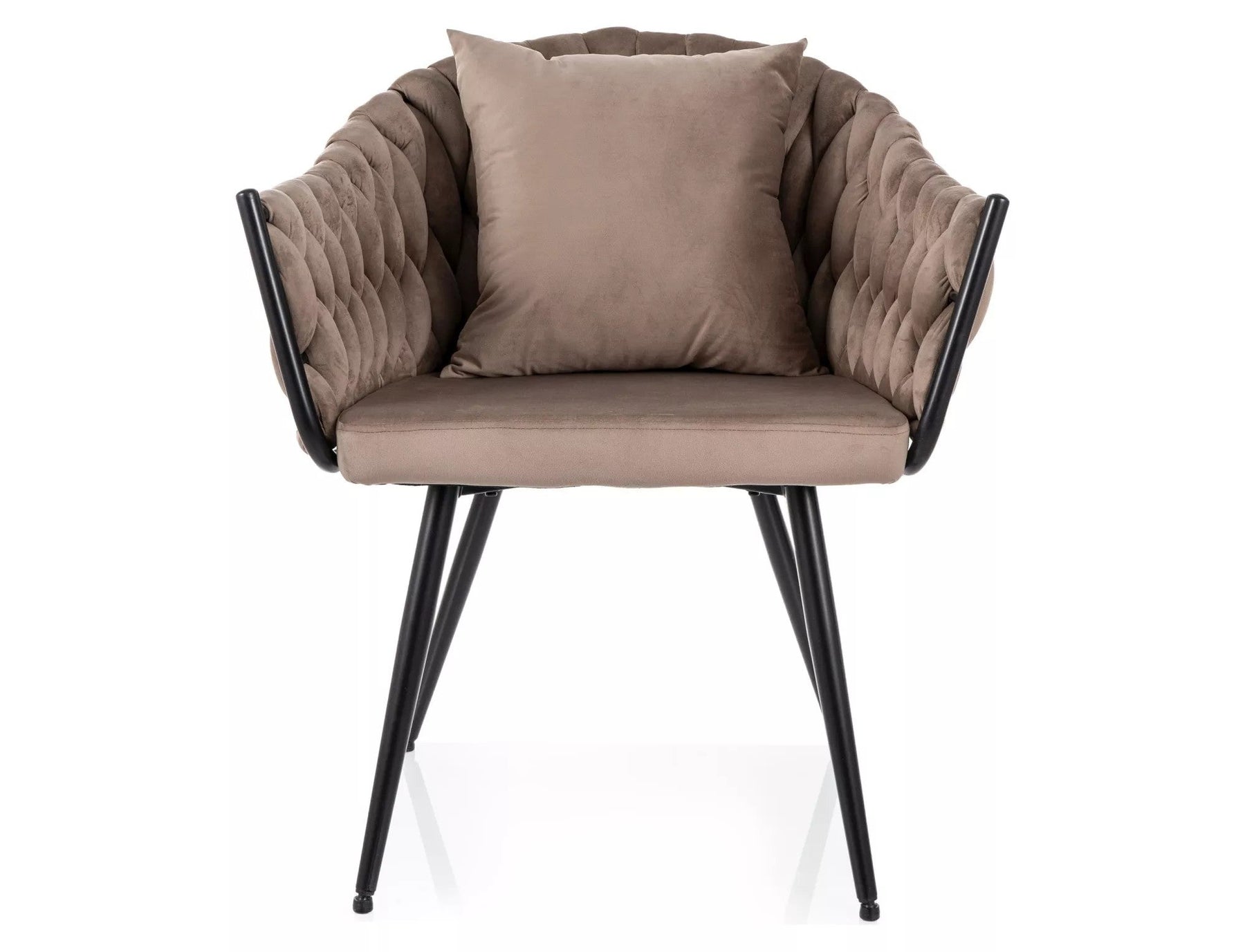 Scaun NUVO, bej inchis - Bluvel 40, stofa catifelata/metal, 62x47x86 cm