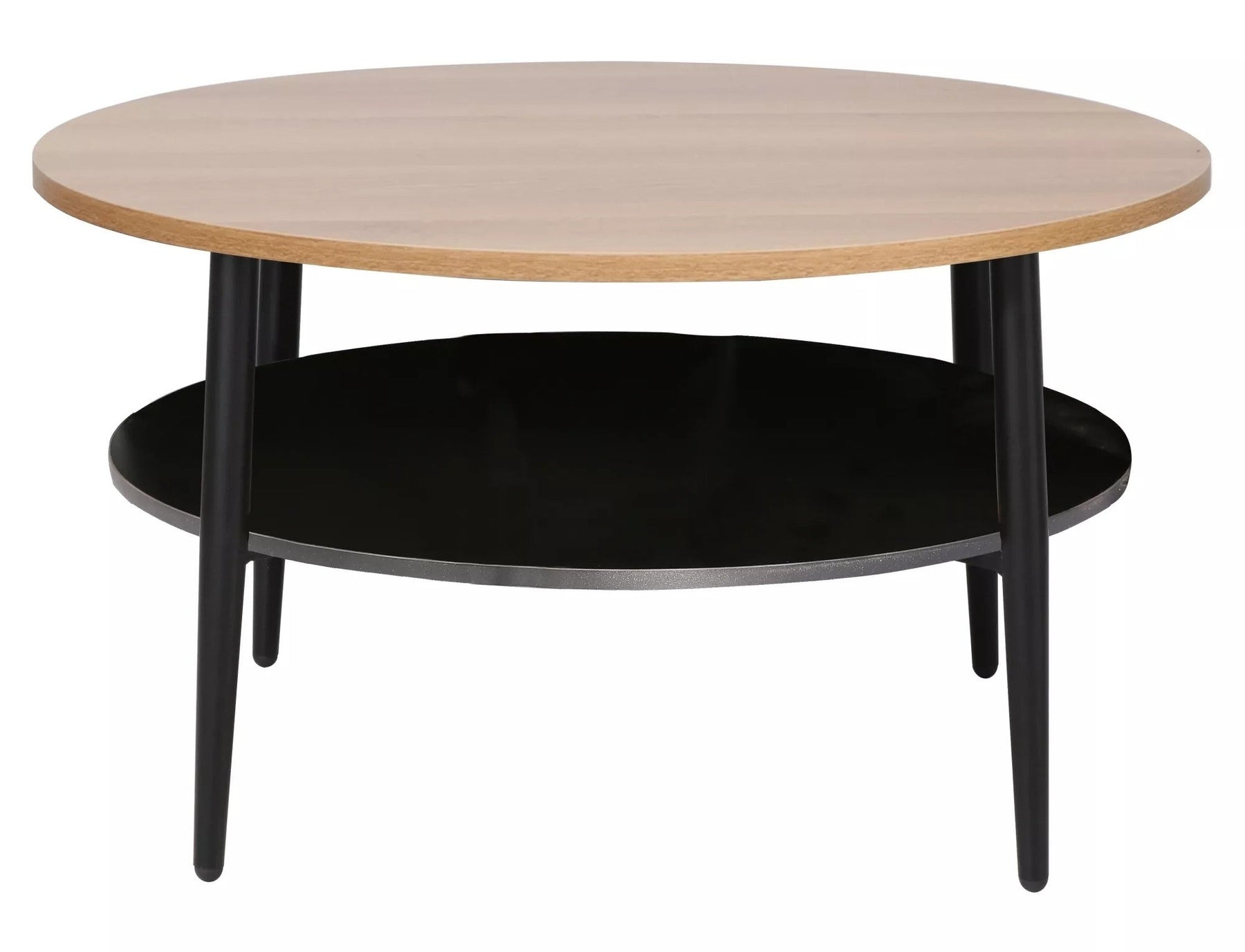 Masuta cafea ELLA A, stejar/negru mat, PAL/metal, 80x45 cm