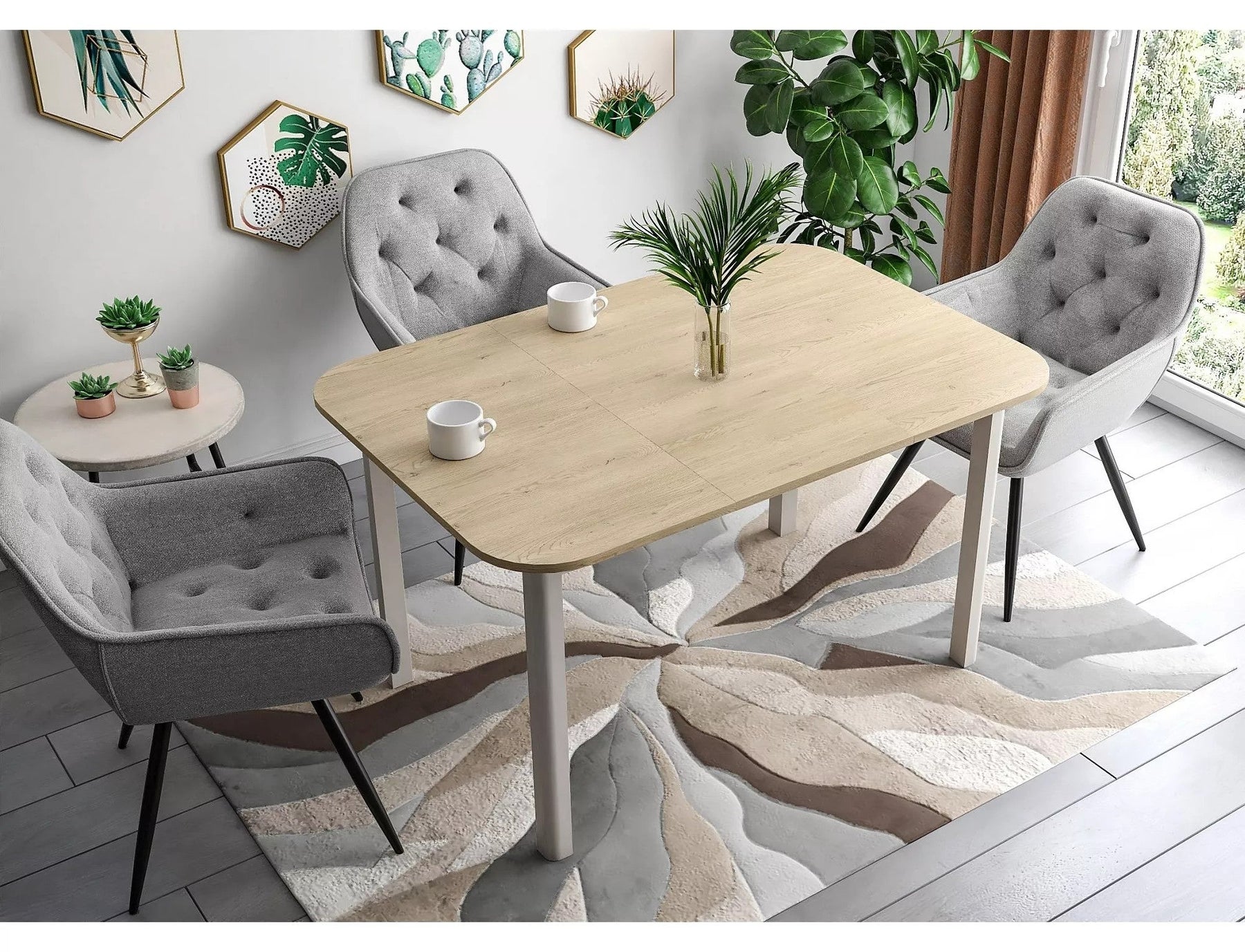 Masa extensibila DANTE II, stejar/casmir, PAL laminat, 90/130x90x75 cm
