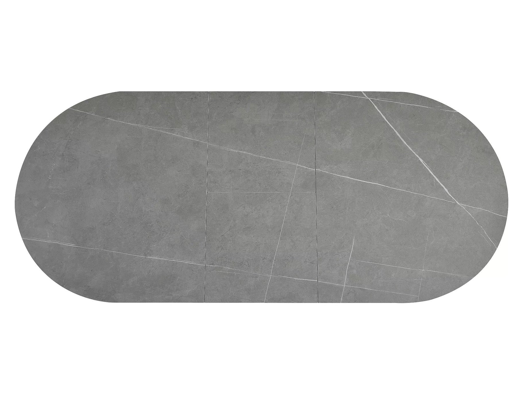 Masa extensibila GASTON, gri mat cu efect de marmura, ceramica/metal, 140/180x80x76 cm