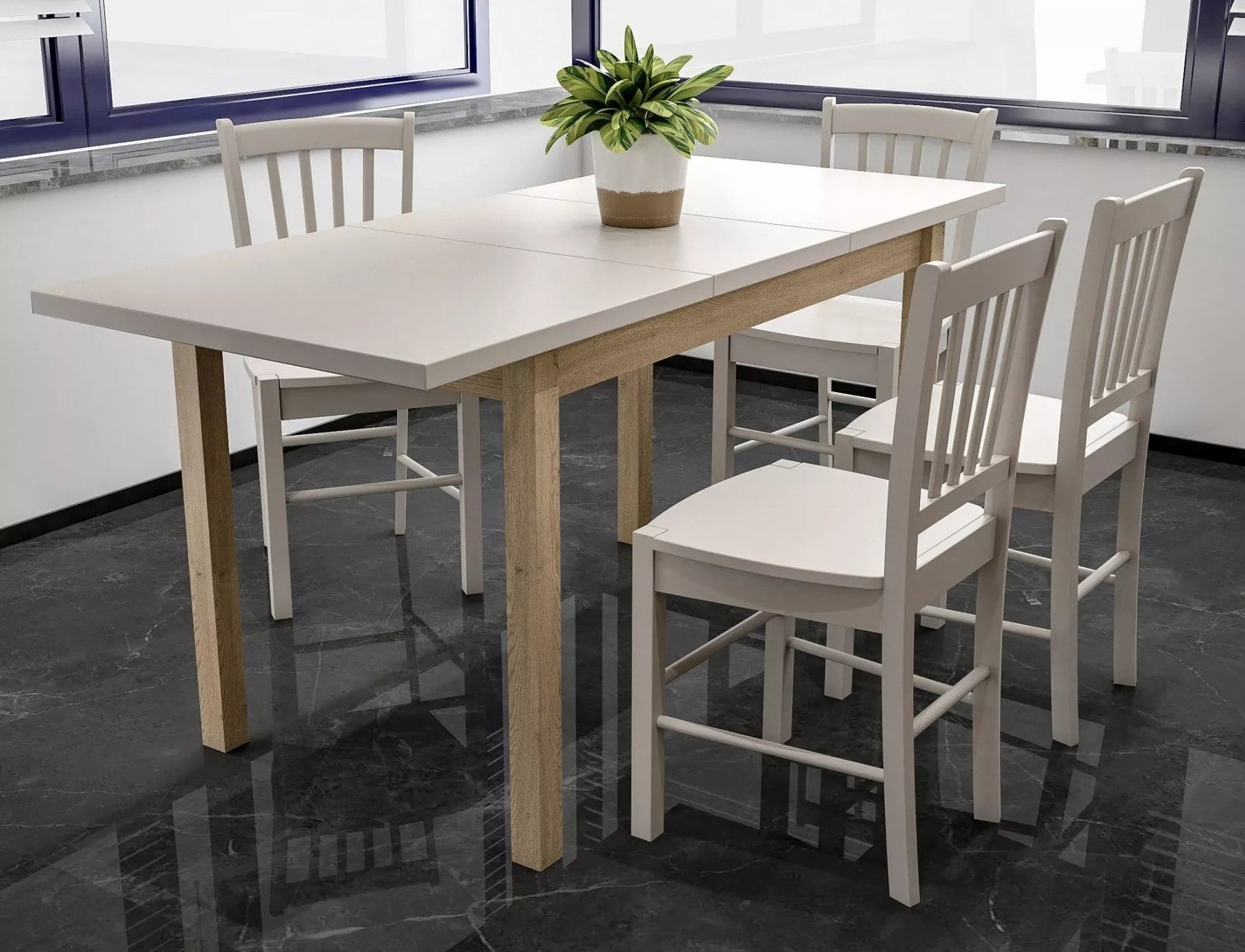 Masa extensibila ADAM, casmir/stejar, PAL laminat, 90/125x65x75 cm
