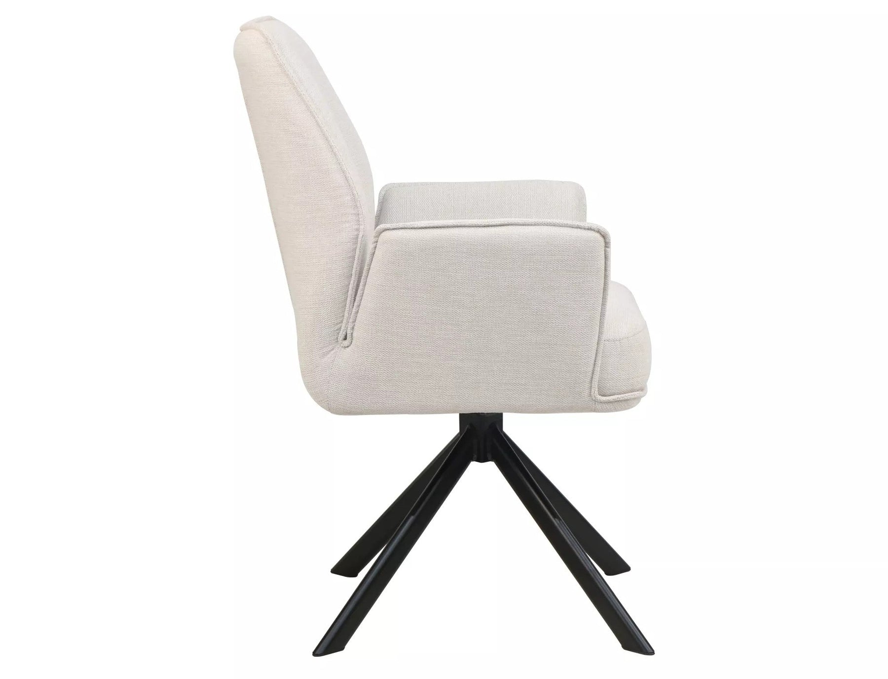 Scaun rotativ HUGO, bej deschis/negru, stofa clasica/metal, 58x46x90 cm