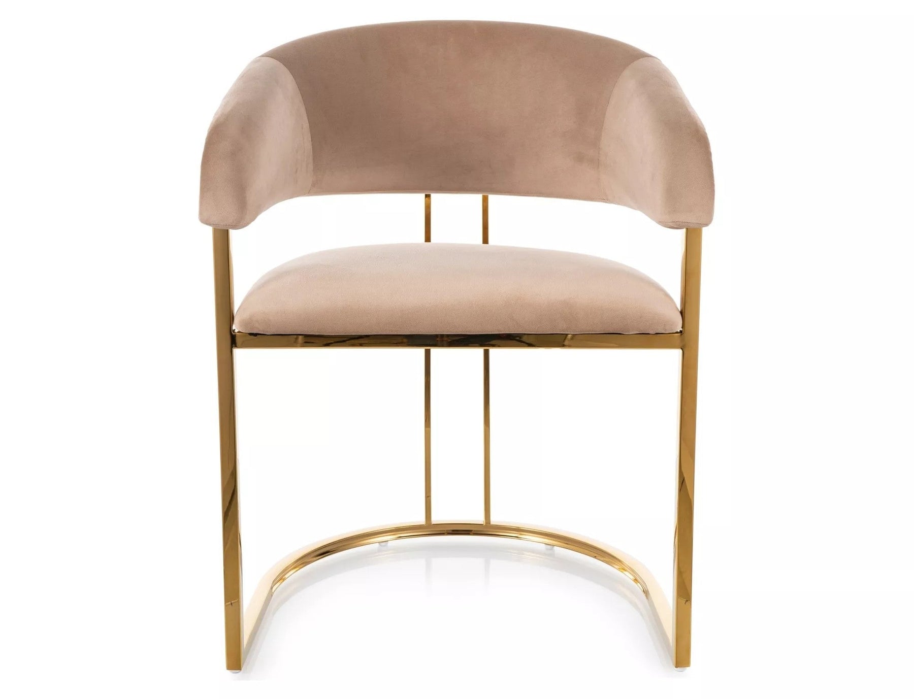 Scaun TULIPE, bej inchis - Bluvel 28, stofa catifelata/metal, 56x46x77 cm
