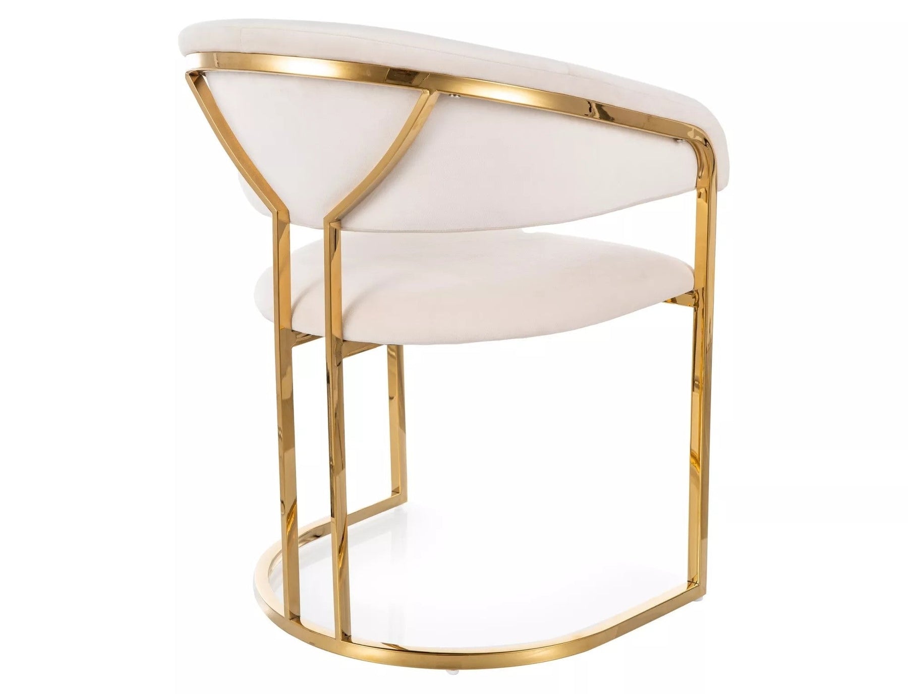 Scaun TULIPE, bej deschis - Bluvel 22, stofa catifelata/metal, 56x46x77 cm