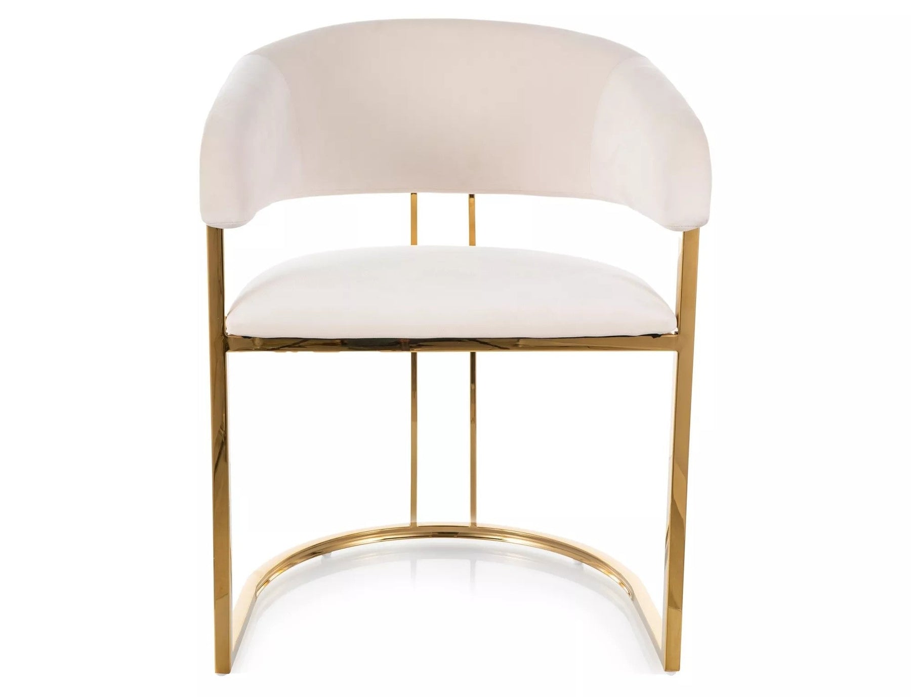 Scaun TULIPE, bej deschis - Bluvel 22, stofa catifelata/metal, 56x46x77 cm