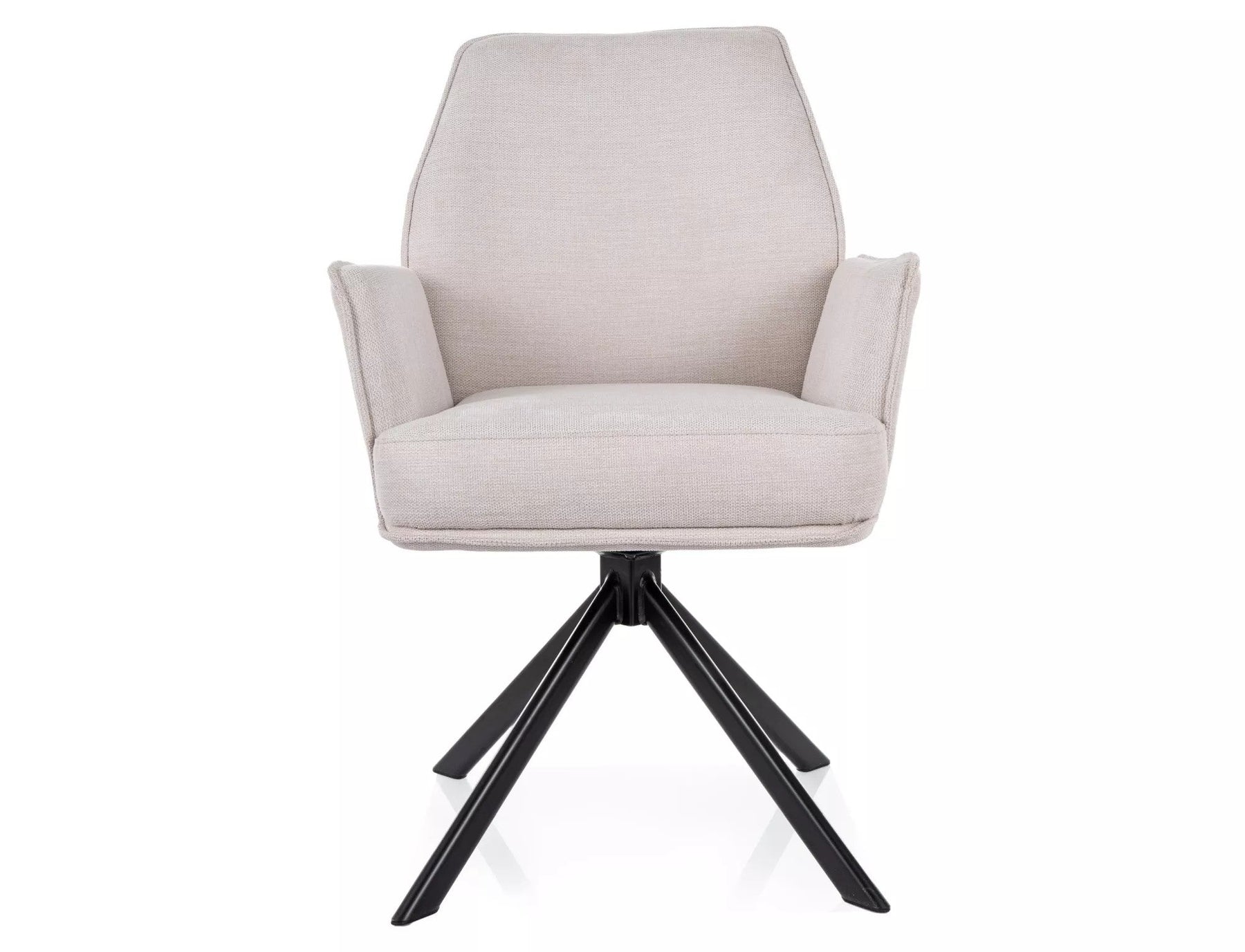 Scaun rotativ HUGO, bej deschis/negru, stofa clasica/metal, 58x46x90 cm