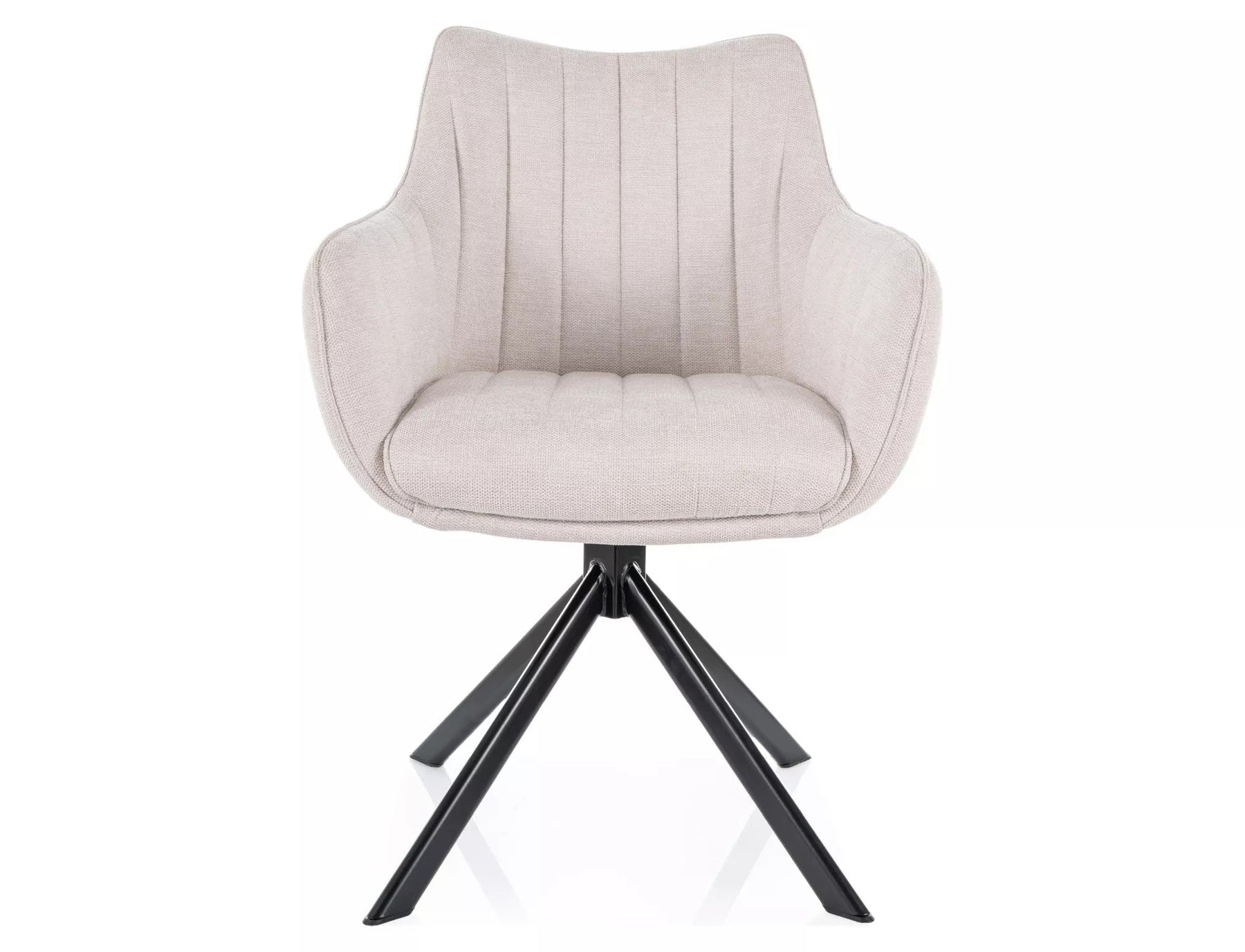 Scaun rotativ AZALIA, bej deschis/negru, stofa clasica/metal, 61x44x86 cm