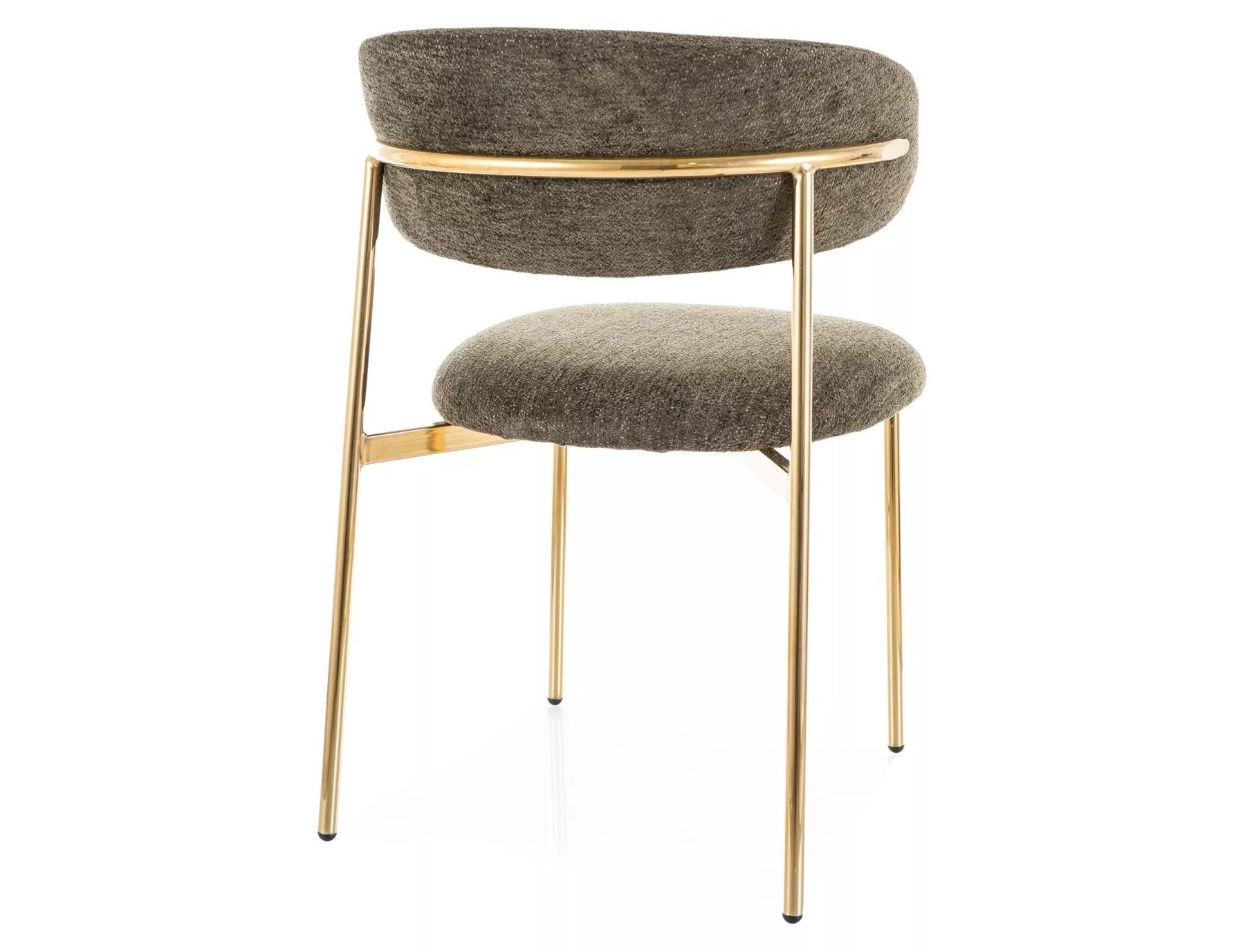 Scaun ELTON, verde olive - Raven 78/auriu, stofa clasica/metal, 56x46x80 cm