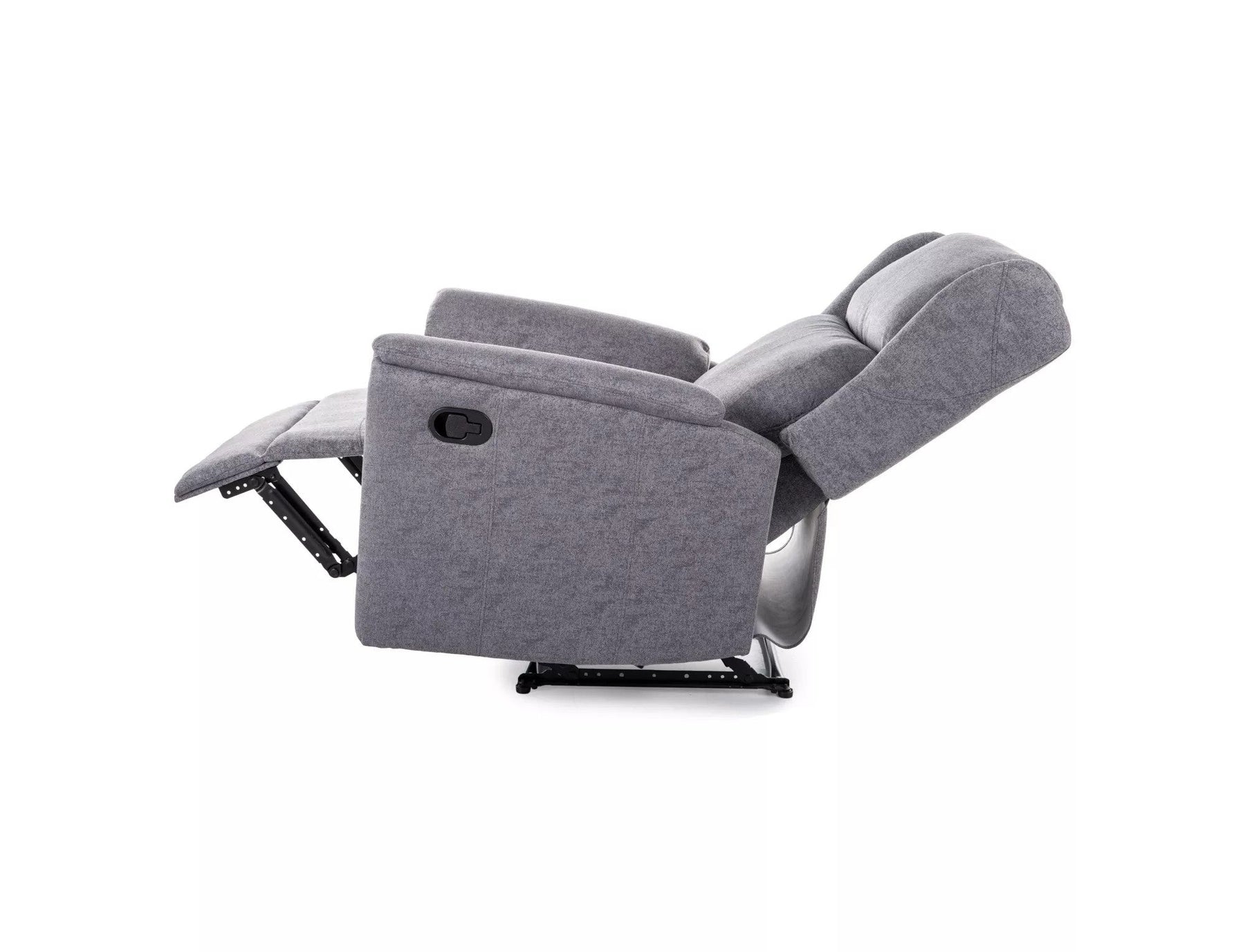 Fotoliu recliner ZEUS, gri/negru, stofa/metal, 74x93/165x108 cm