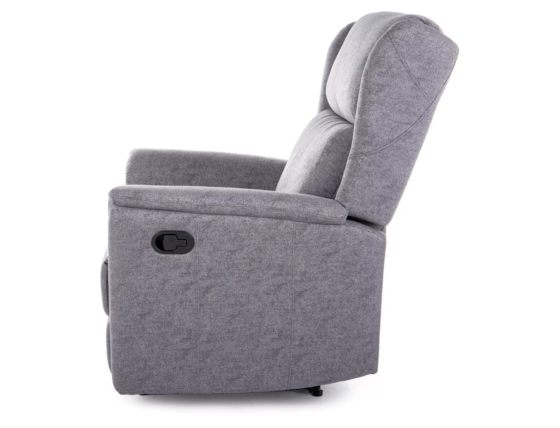 Fotoliu recliner ZEUS, gri/negru, stofa/metal, 74x93/165x108 cm