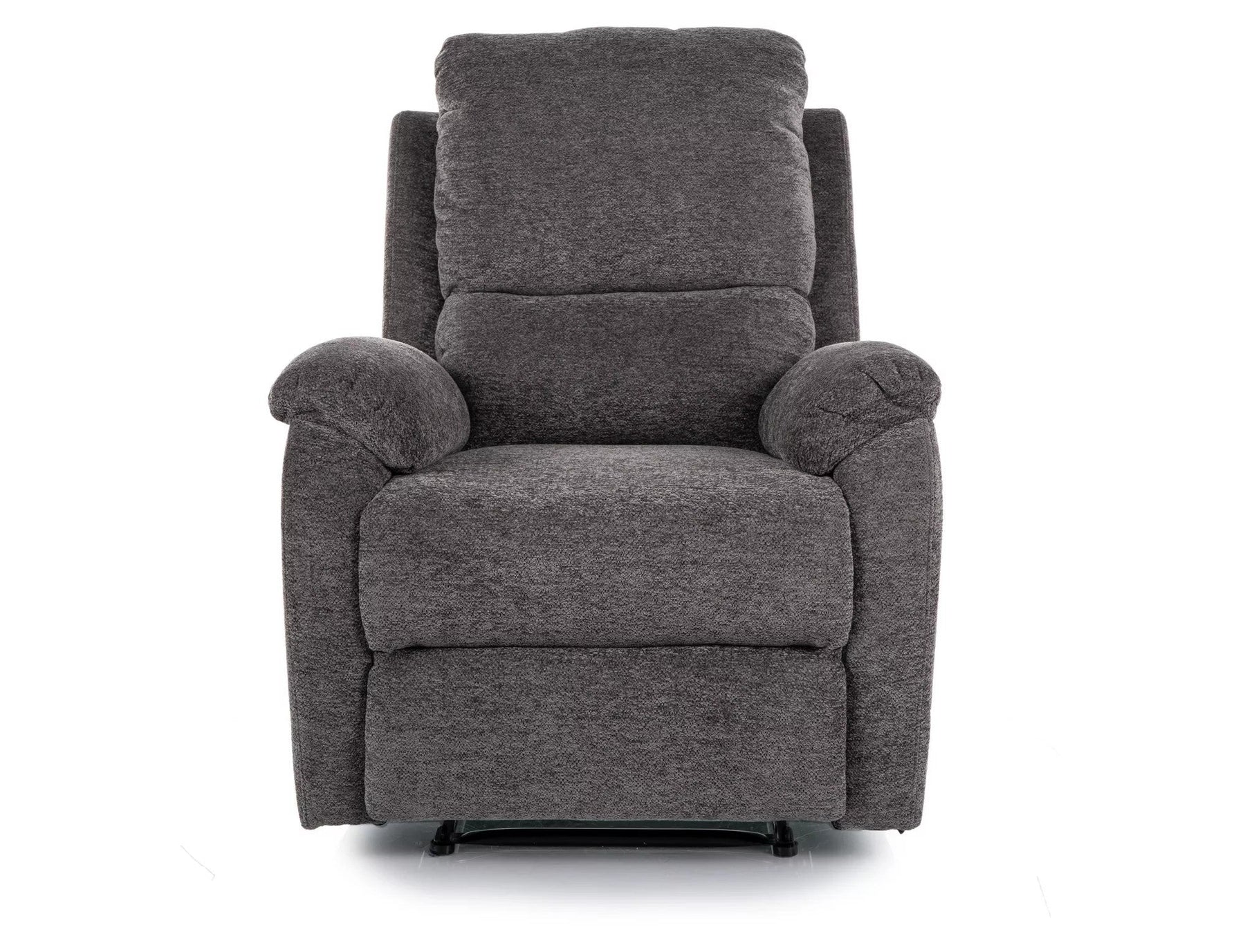Fotoliu recliner SPENCER 1, gri inchis/negru, stofa clasica/metal, 80x94/164x101 cm