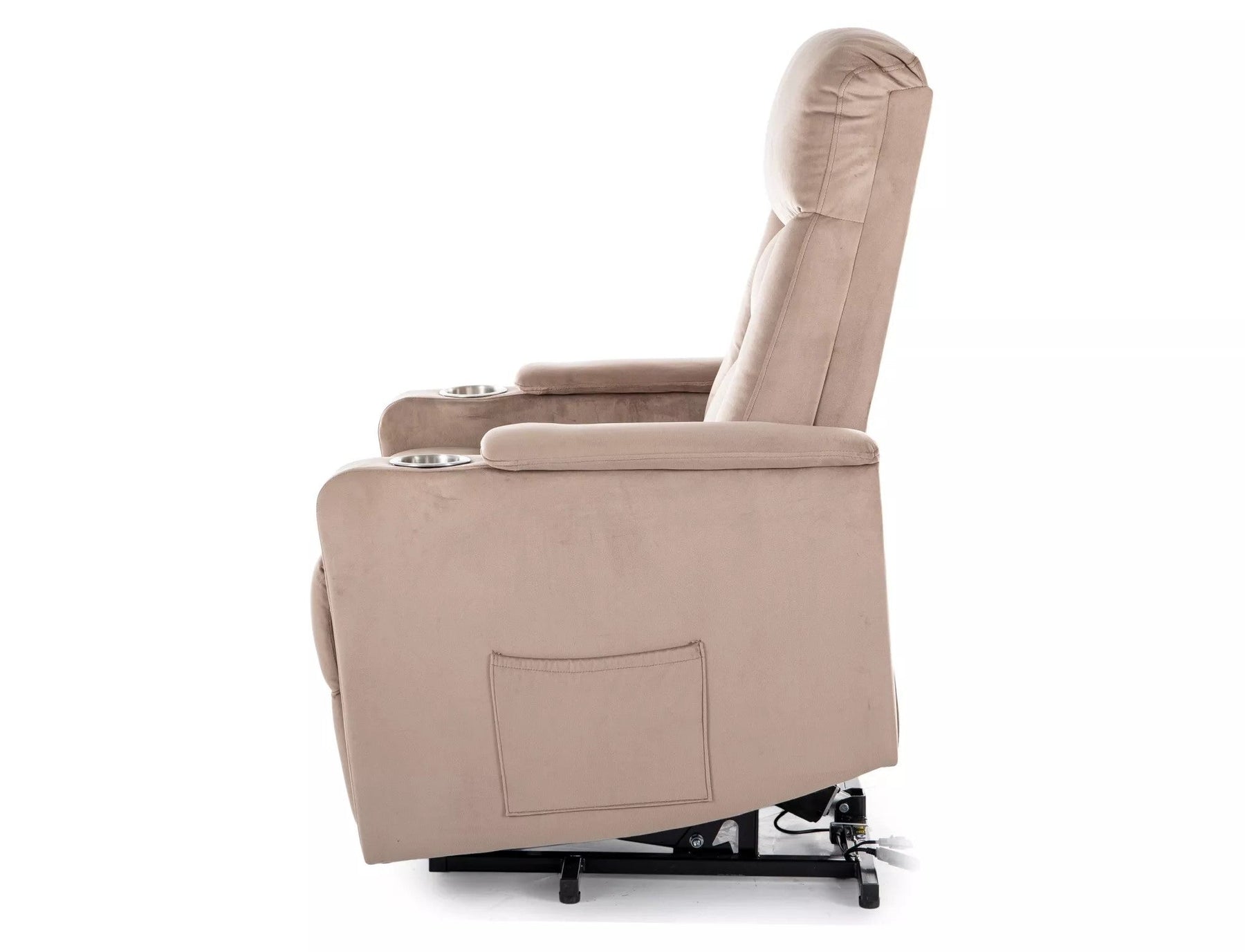 Fotoliu recliner IKAR, stofa catifelata bej inchis - Bluvel 40, 77x92/163x108 cm