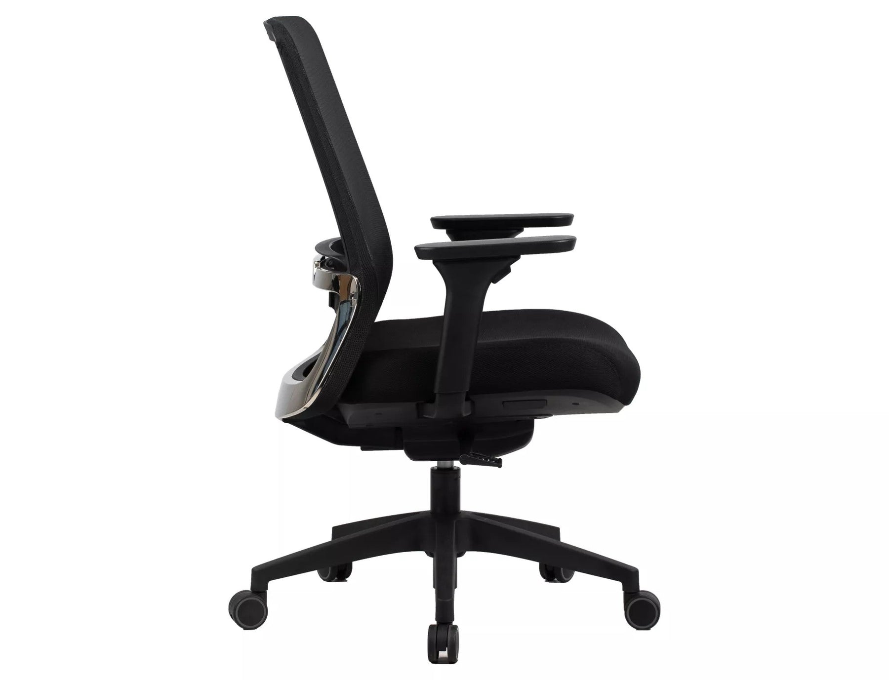 Scaun de birou Q-718, negru, stofa clasica/plasa, 62x50x98/108 cm