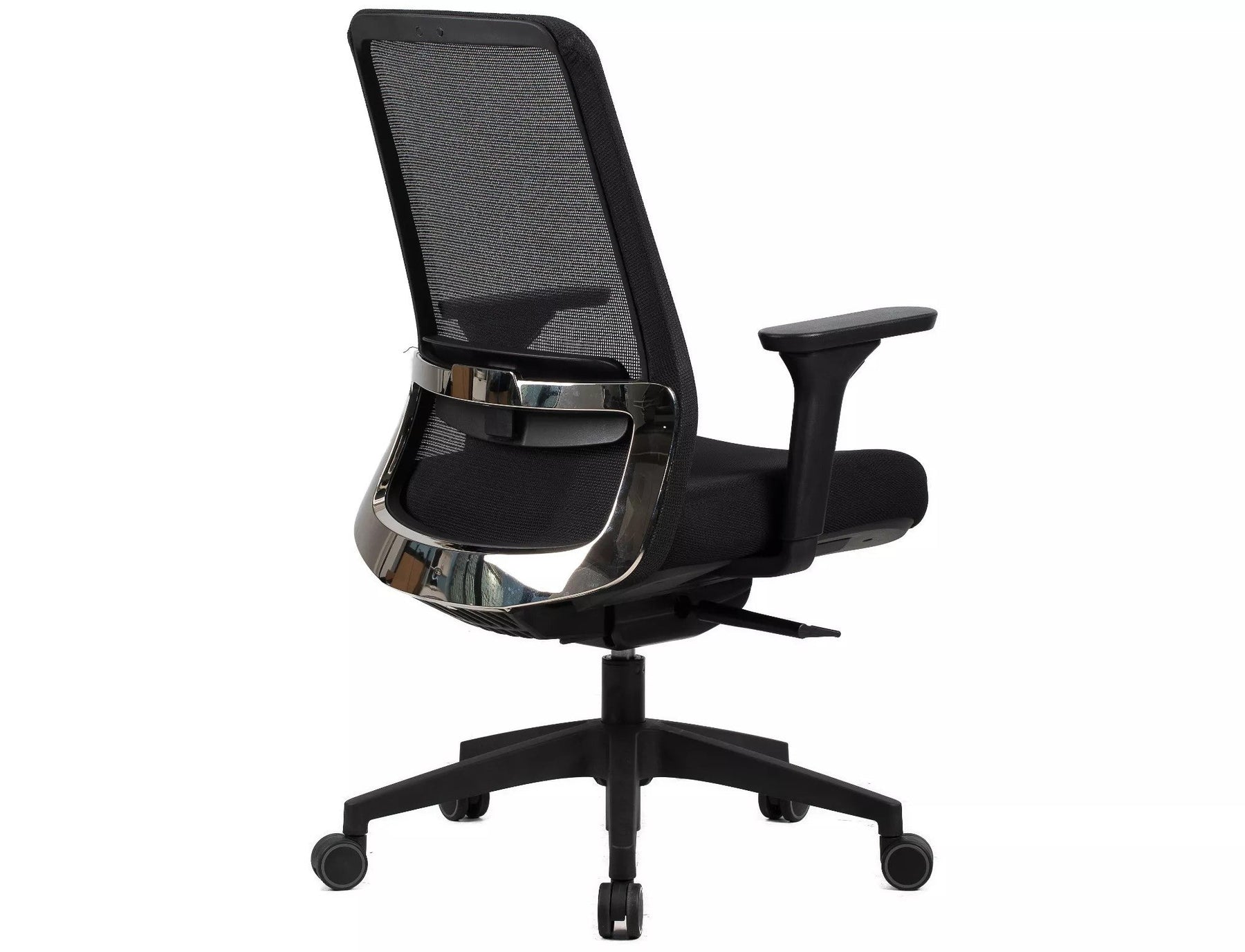Scaun de birou Q-718, negru, stofa clasica/plasa, 62x50x98/108 cm