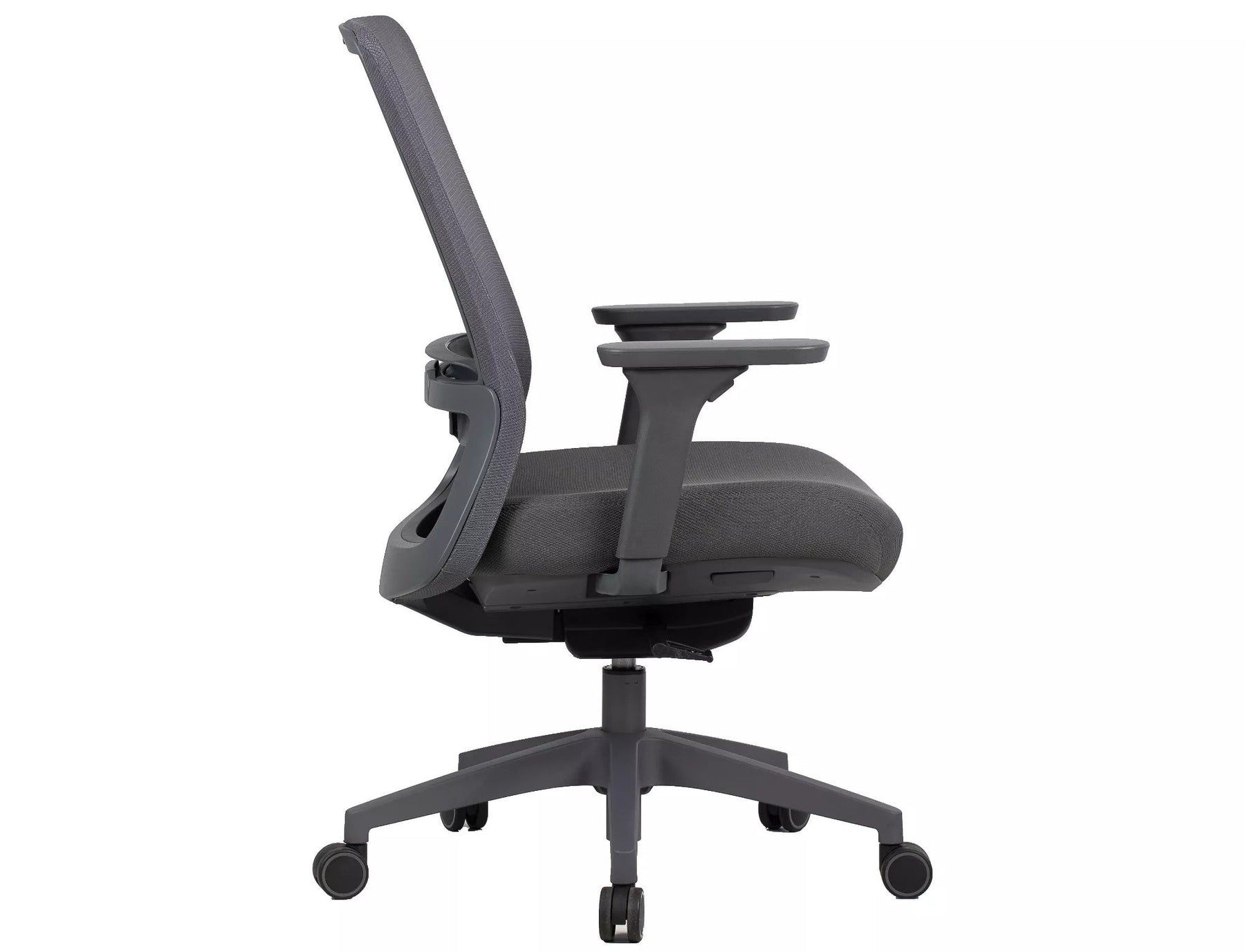 Scaun de birou Q-718, gri, stofa clasica/plasa, 62x50x98/108 cm