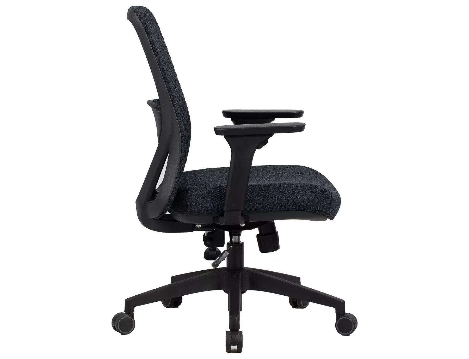 Scaun de birou Q-744, negru, stofa clasica/plasa, 62x50x91/101 cm