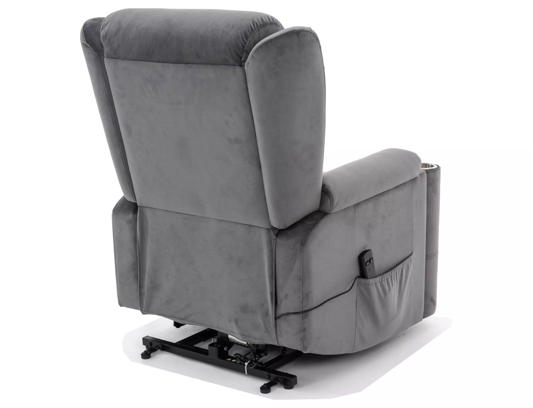 Fotoliu recliner MINOS, stofa catifelata gri - Bluvel 14, 78x87/162x107 cm