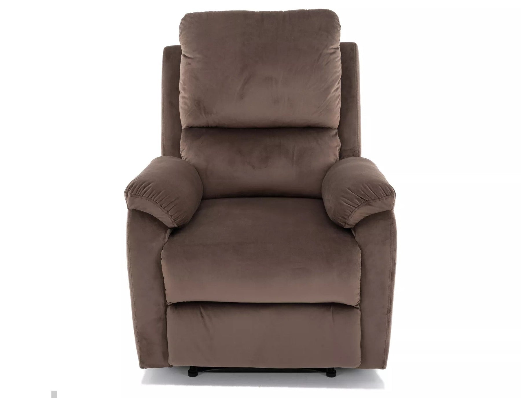 Fotoliu recliner SPENCER 1, cappuccino/negru, stofa catifelata/metal, 80x94/164x101 cm