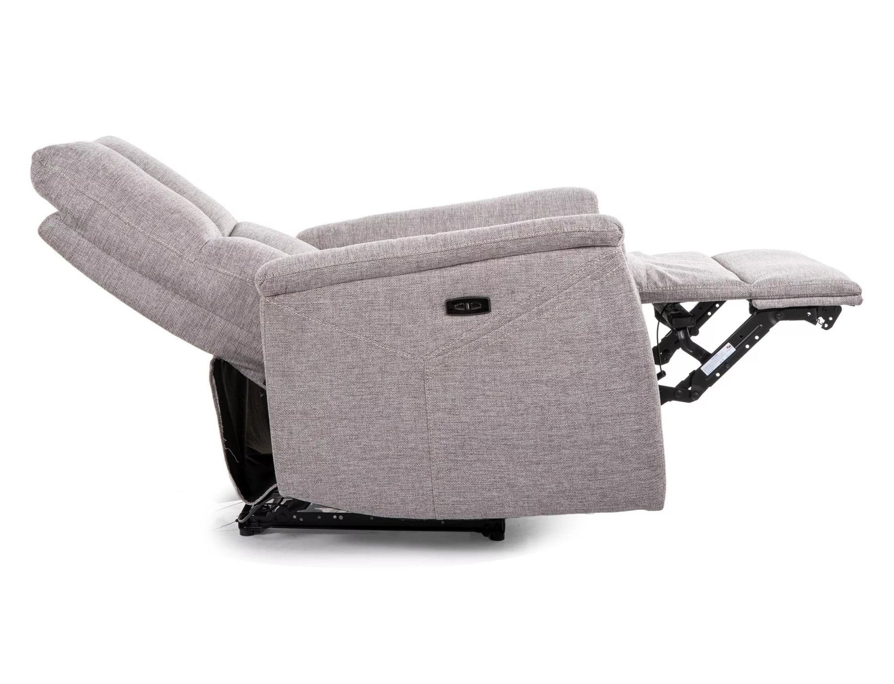 Fotoliu recliner cu functie de masaj NEPTUN M, stofa clasica gri deschis - Brego 07, 76x94/160x96 cm