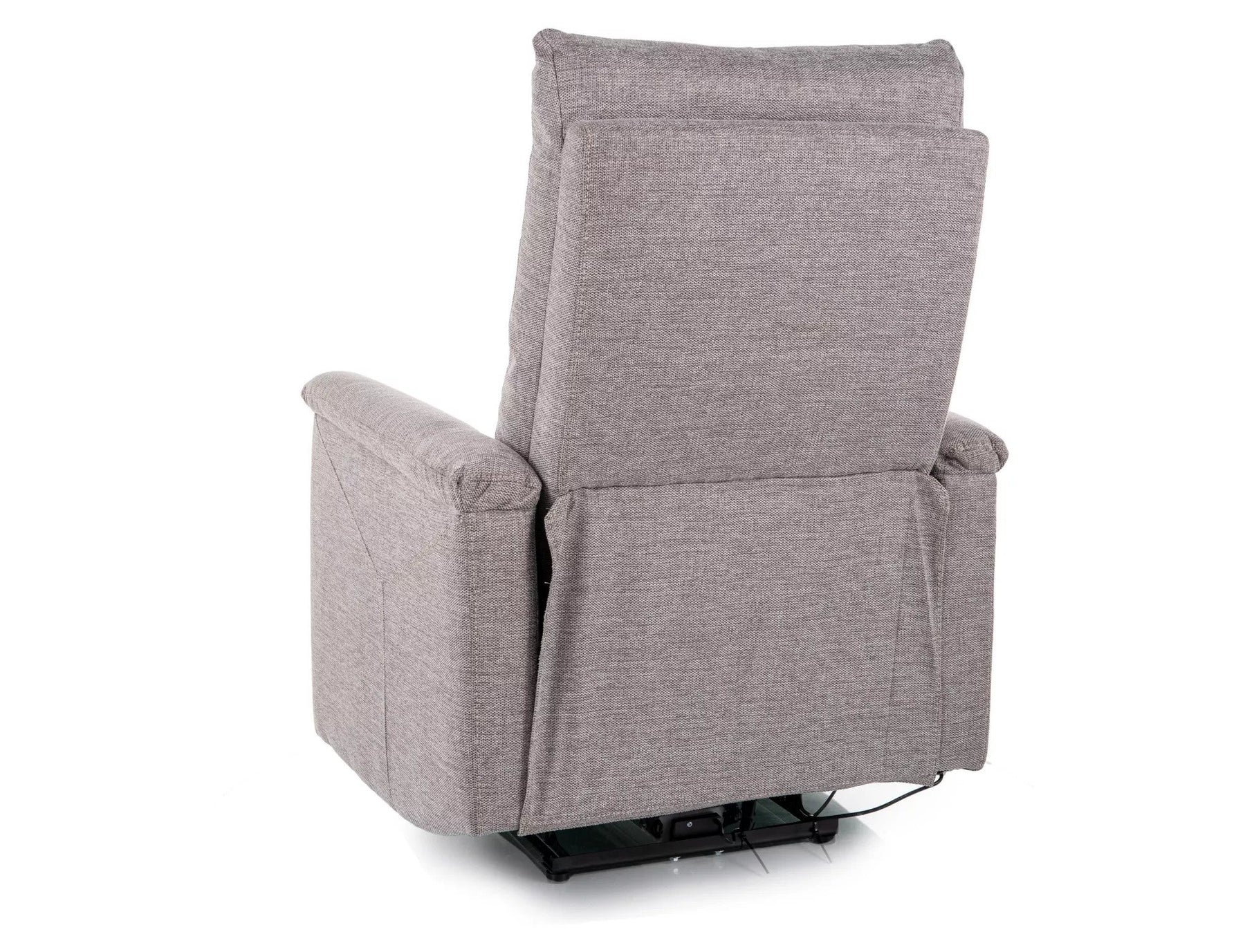 Fotoliu recliner cu functie de masaj NEPTUN M, stofa clasica gri deschis - Brego 07, 76x94/160x96 cm