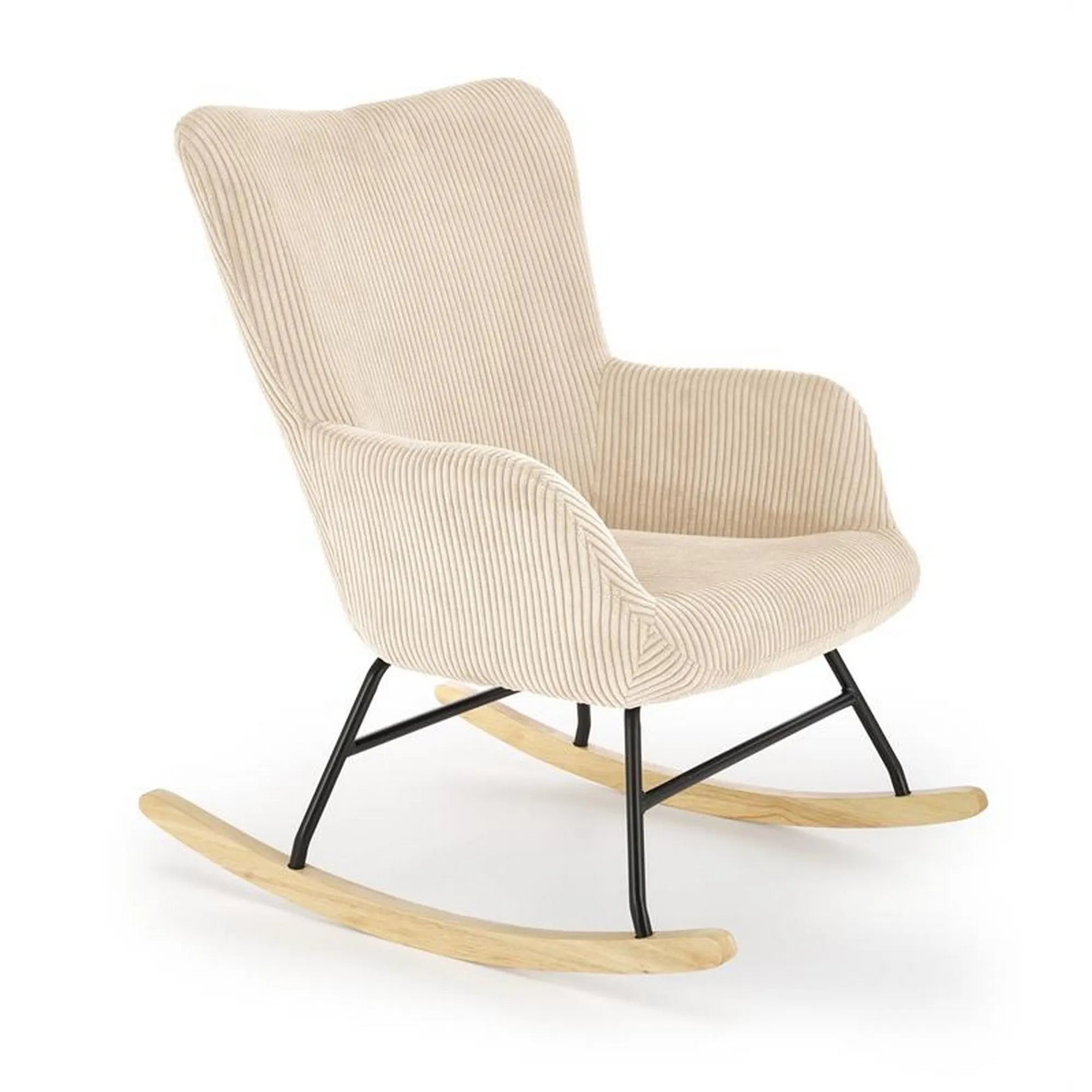 Fotoliu balansoar HOUSTON OCN-37617, crem/negru/stejar